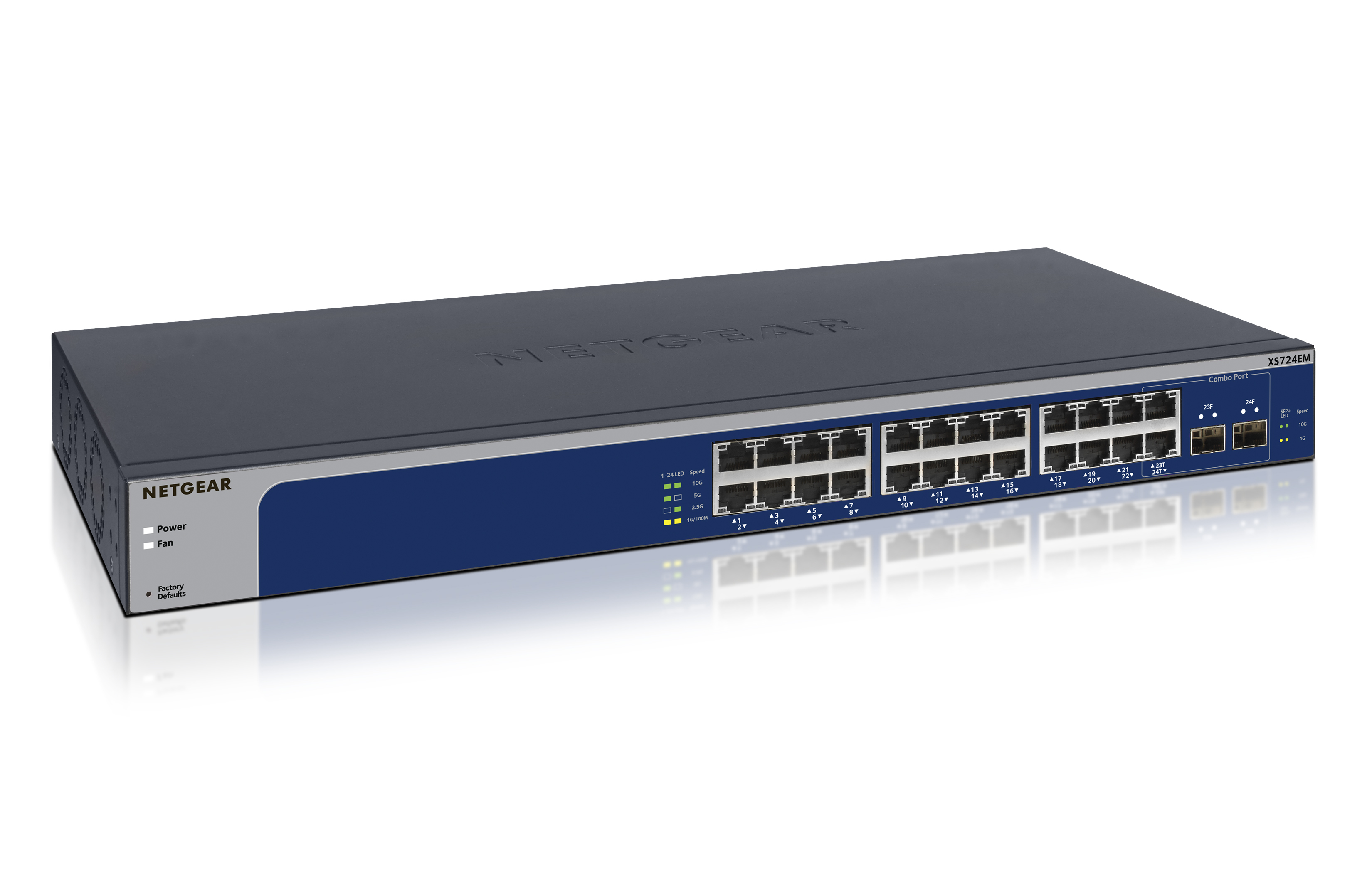 Netgear Plus XS724EM - Switch - Smart - 22 x 100/1000/2.5G/5G/10GBase-T + 2 x C 10 G-Bit SFP+