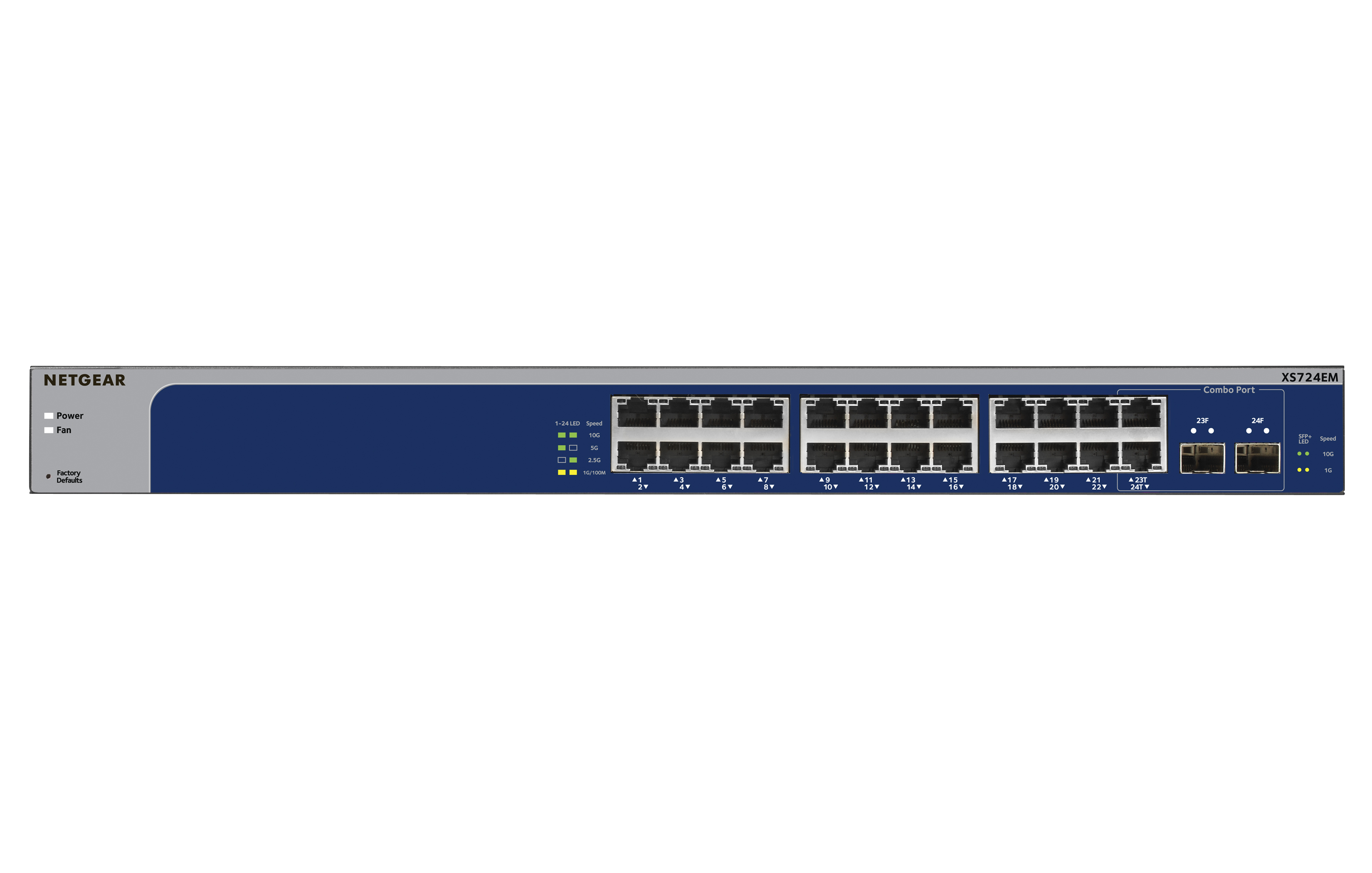 Netgear Plus XS724EM - Switch - Smart - 22 x 100/1000/2.5G/5G/10GBase-T + 2 x C 10 G-Bit SFP+