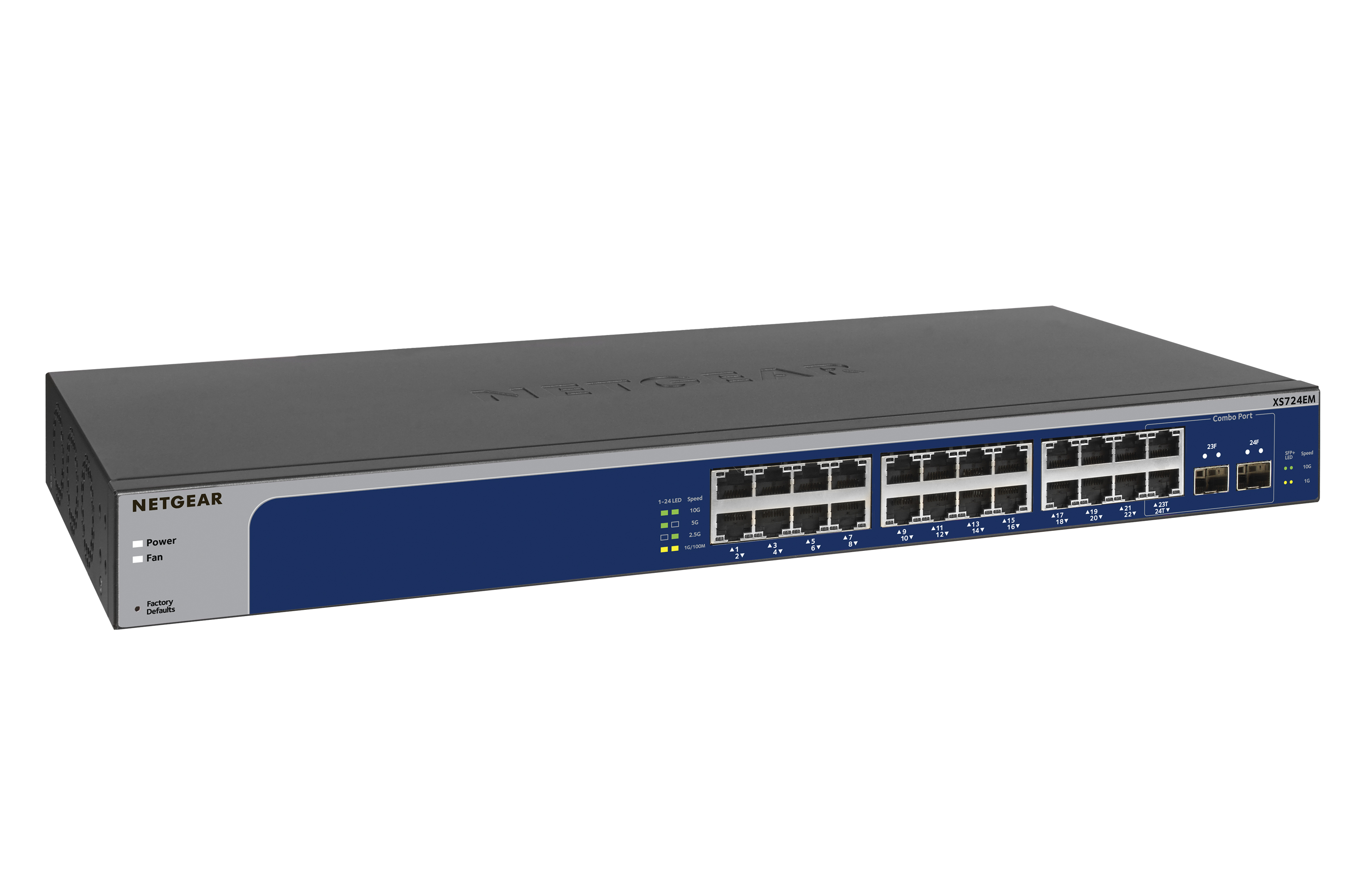 Netgear Plus XS724EM - Switch - Smart - 22 x 100/1000/2.5G/5G/10GBase-T + 2 x C 10 G-Bit SFP+
