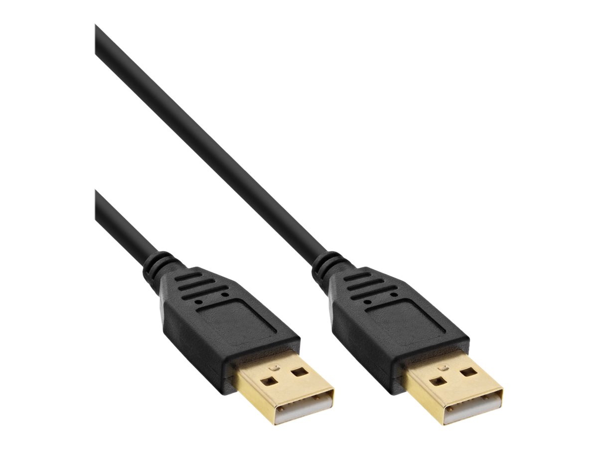 InLine Cavo USB 2.0 A maschio / A maschio, nero, dorato, 2m