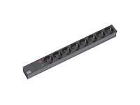 Bachmann 19 2m 8x Schuko H05VV-F 3G 1.50mm power extension 8 AC outlet(s) Black