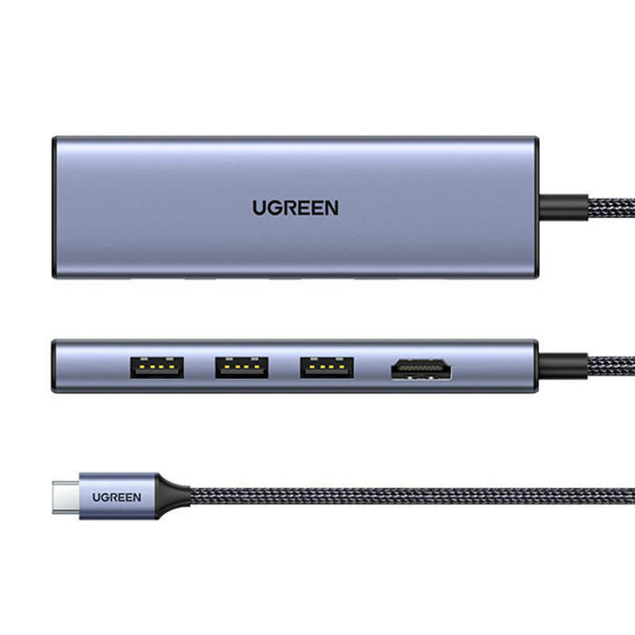 Ugreen 20956A hub di interfaccia USB tipo-C 5000 Mbit/s Argento