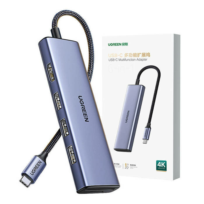 Ugreen 20956A hub di interfaccia USB tipo-C 5000 Mbit/s Argento