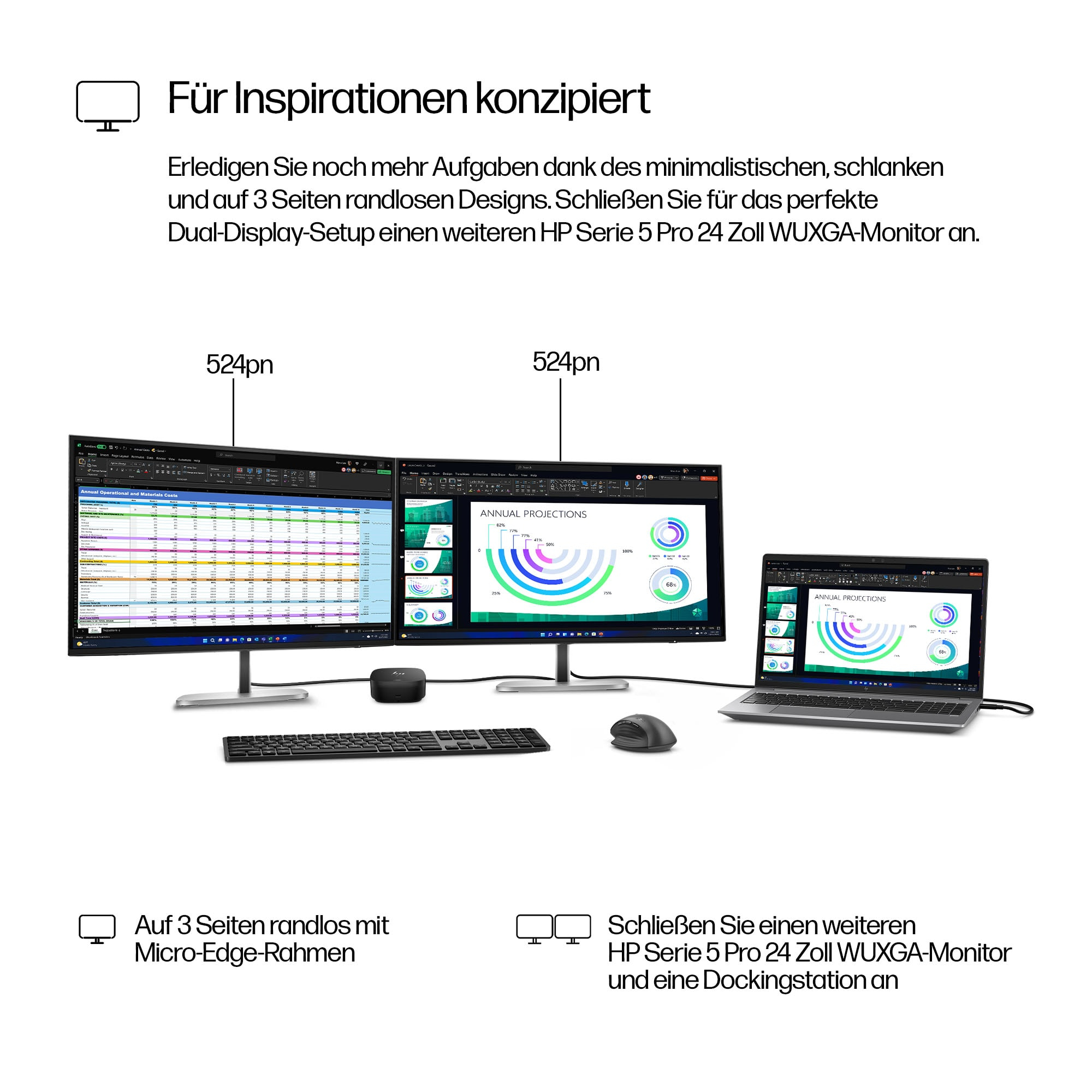 HP Series 5 Pro Monitor Pro de la serie 5 con resoluci�n WUXGA de 24 pulgadas: 524 pn sin PVC