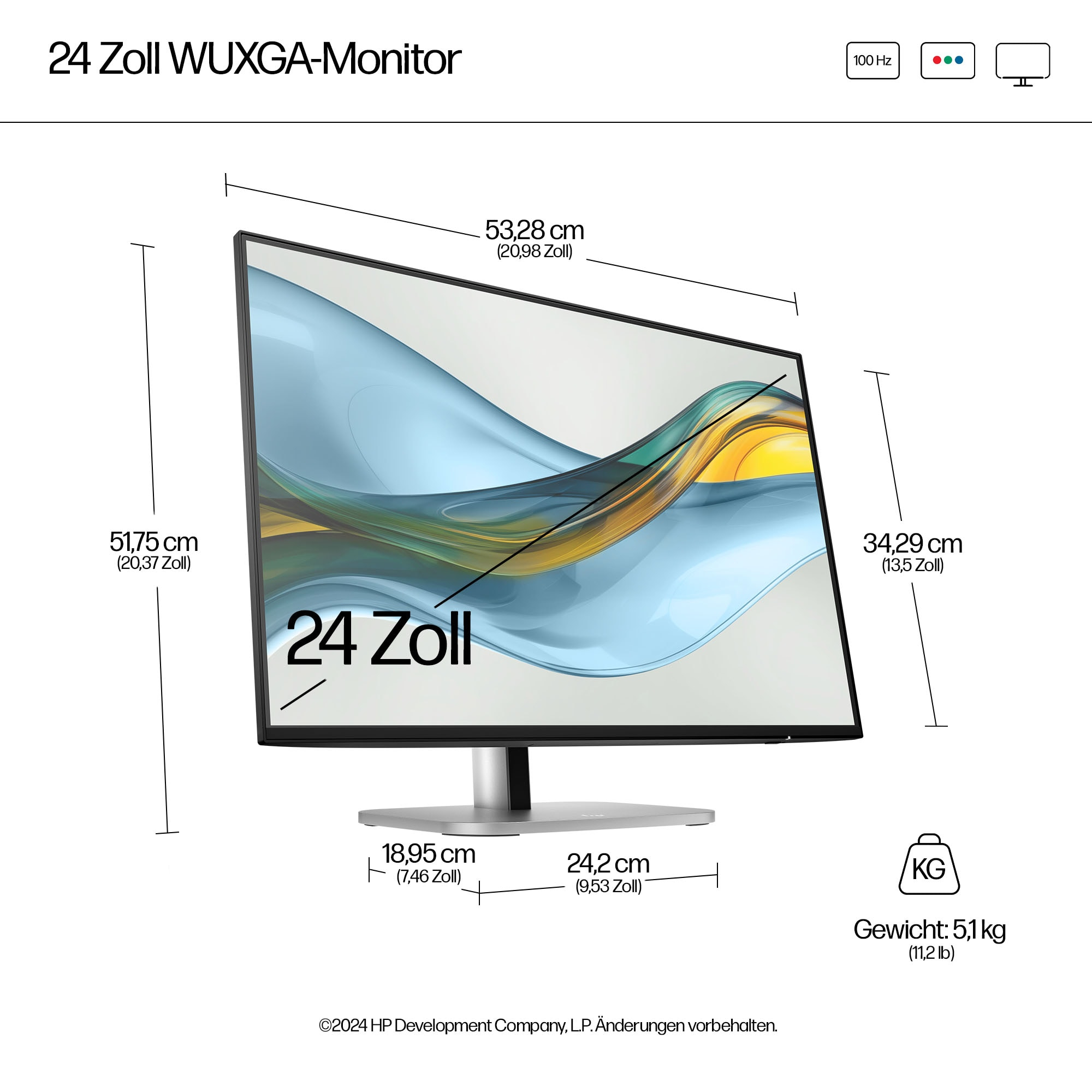 HP Series 5 Pro Monitor Pro de la serie 5 con resoluci�n WUXGA de 24 pulgadas: 524 pn sin PVC