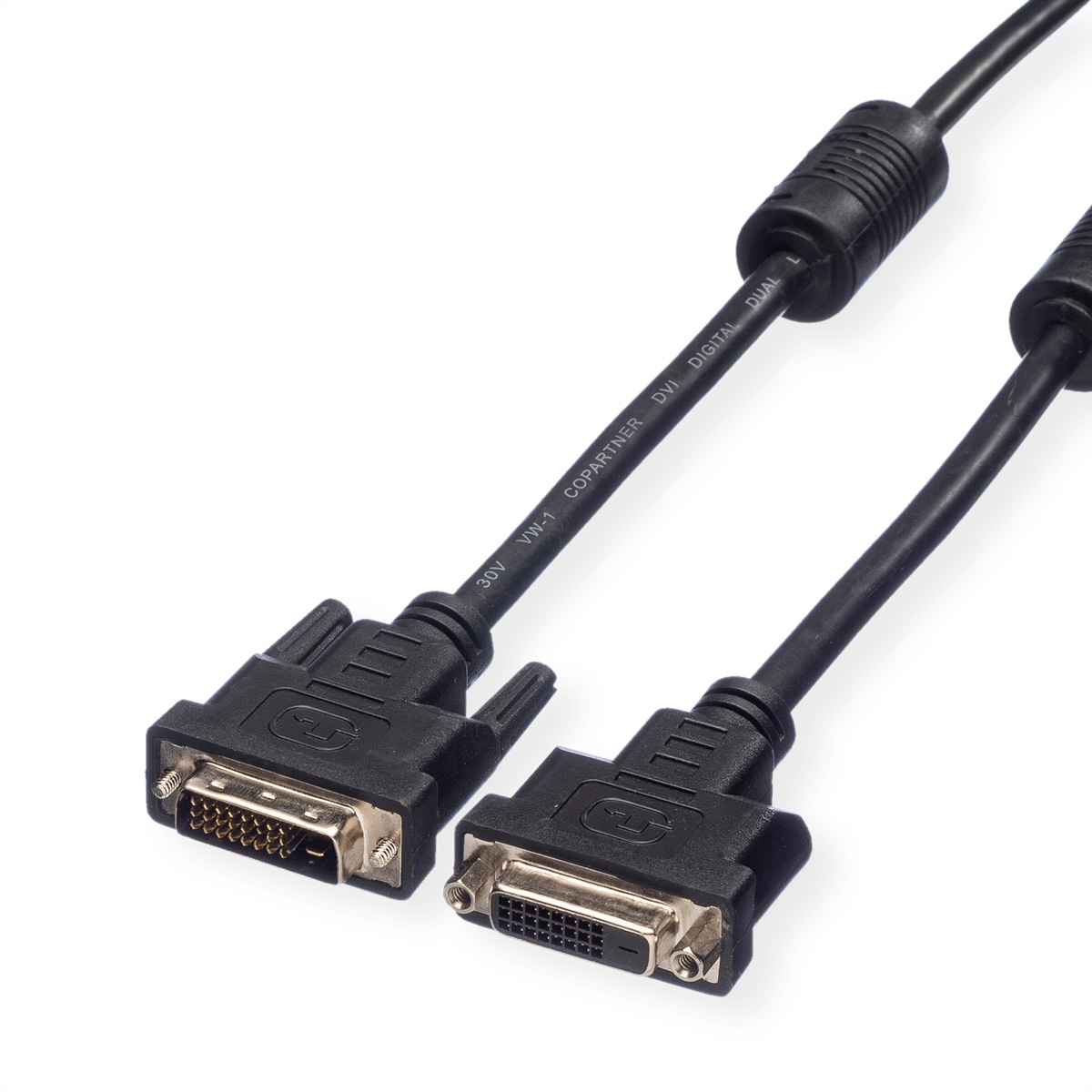 Value DVI (24+1) Dual Link M/F 2 m cavo DVI DVI-D Nero
