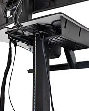 Ergotron WorkFit-C, Single HD Sit-Stand Workstation Noir, Gris Panier multim�dia