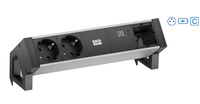 Bachmann Desk 2 Alu - Indoor - Typ E - Aluminium - Kunststoff - Aluminium - Schwarz - 2 AC-Ausgnge - 1 Stck(e)