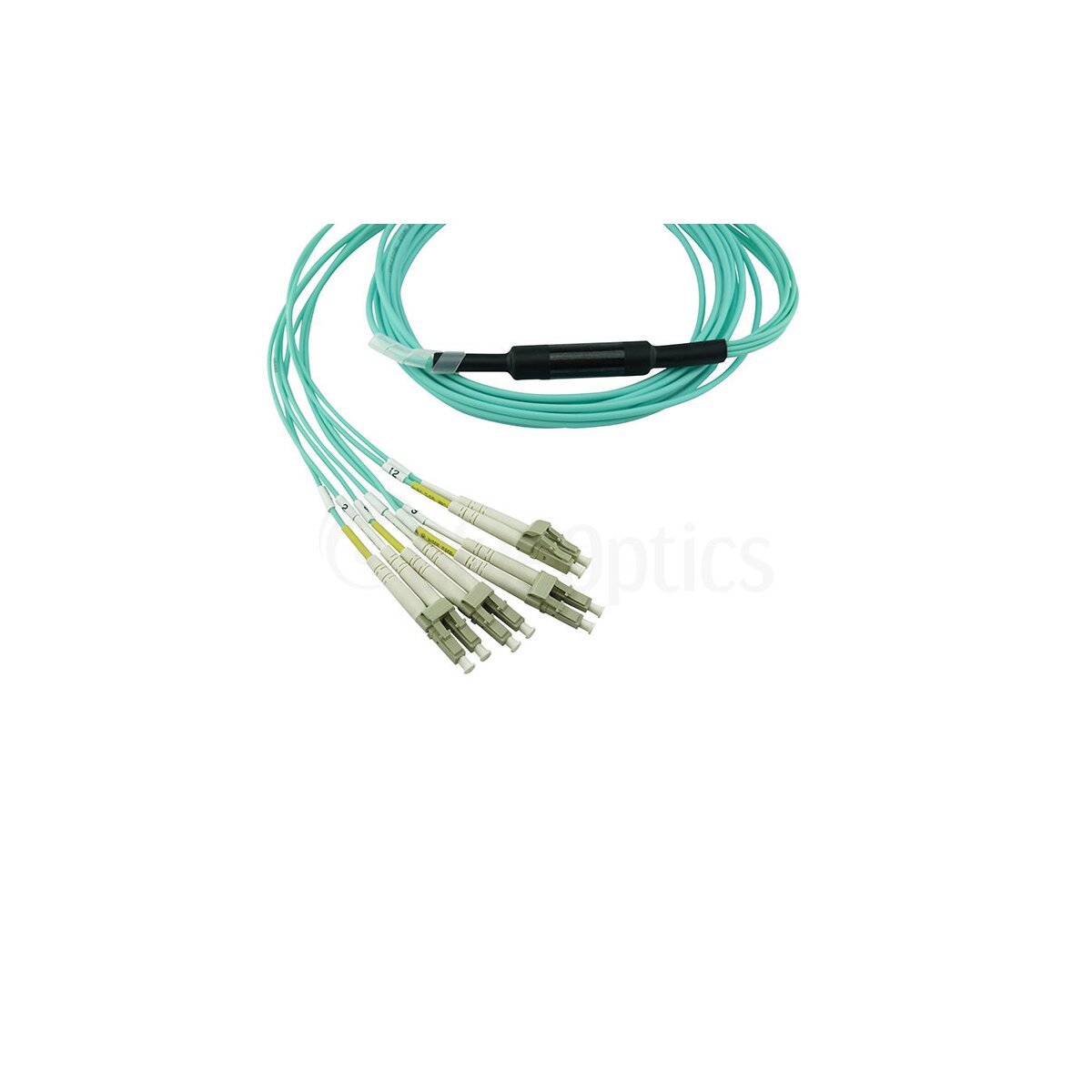 BlueOptics 9380014-1M-BO cavo a fibre ottiche MPO 4x LC OM3 Magenta, Viola
