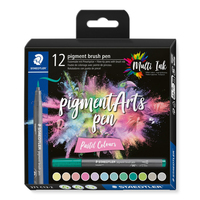STAEDTLER MultiInk Pigment Arts brush pen 12er-Set Pastel retail