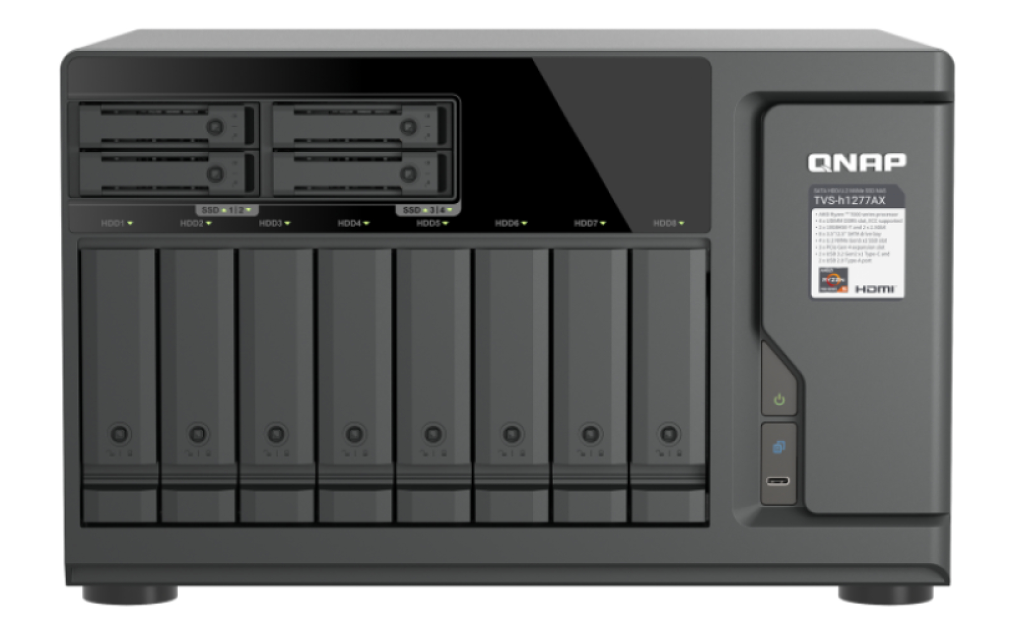 QNAP 12-Bay QuTS hero NAS 8 x 3.5 SATA+4 - Storage Server - NAS