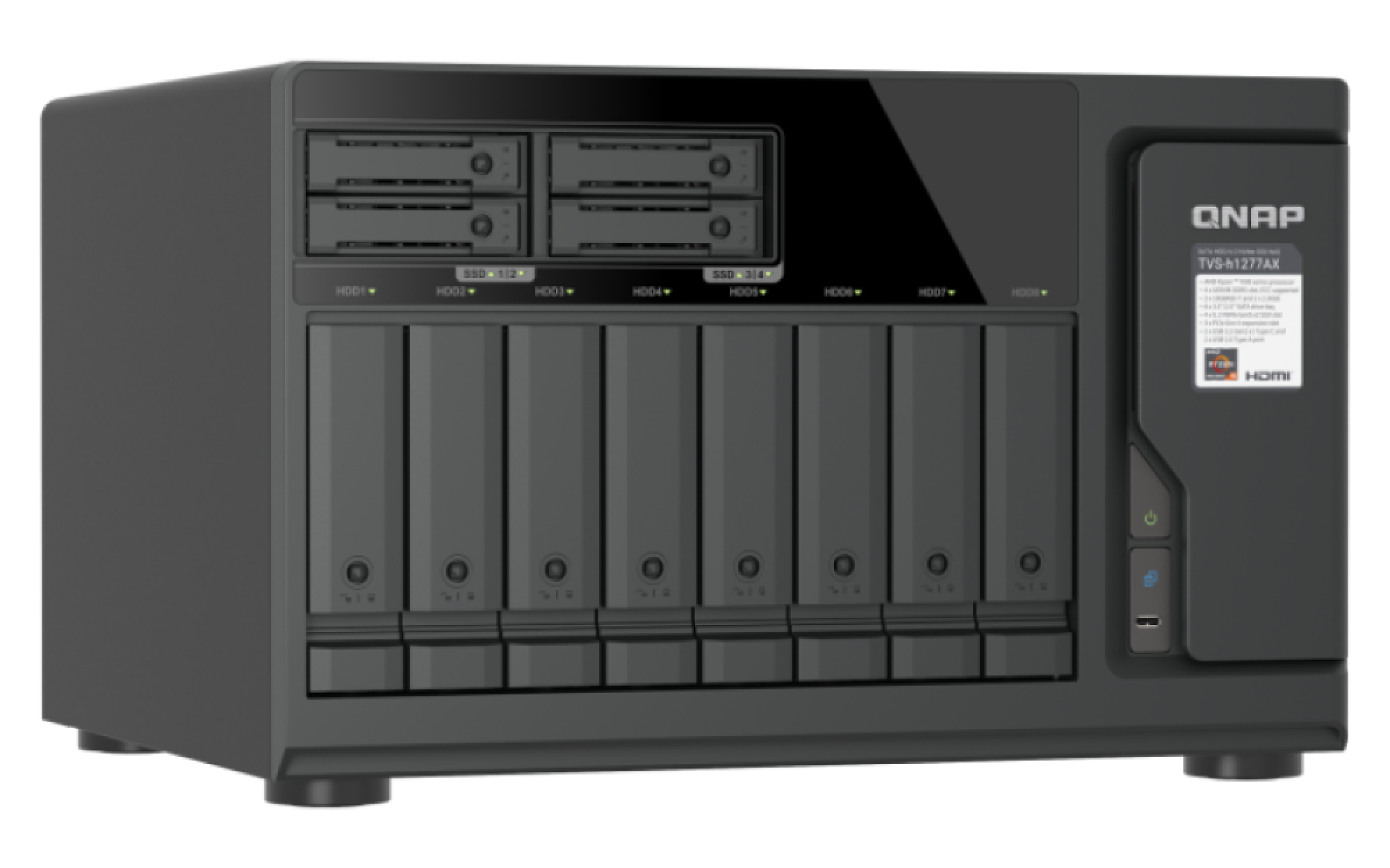 QNAP 12-Bay QuTS hero NAS 8 x 3.5 SATA+4 - Storage Server - NAS