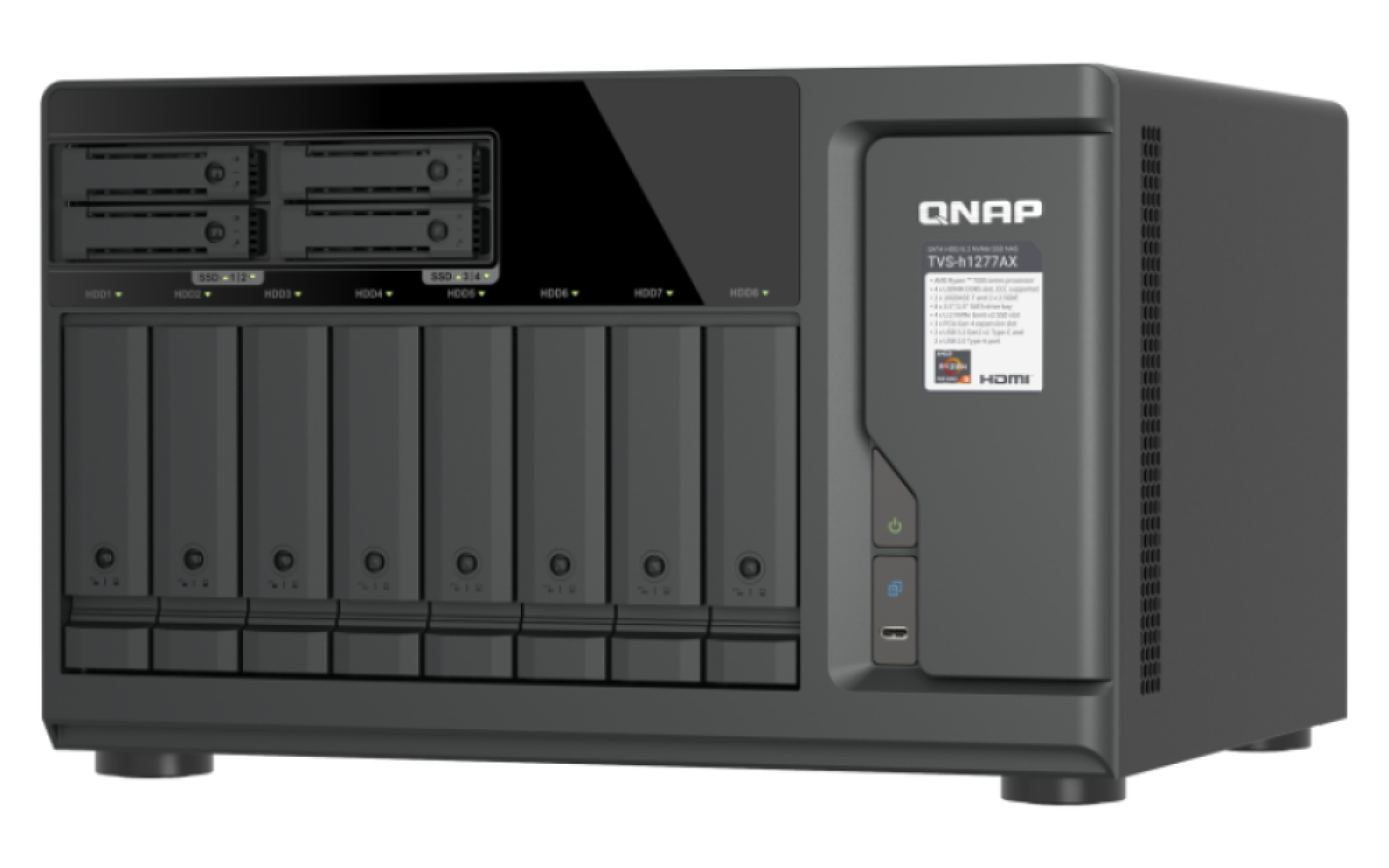 QNAP 12-Bay QuTS hero NAS 8 x 3.5 SATA+4 - Storage Server - NAS