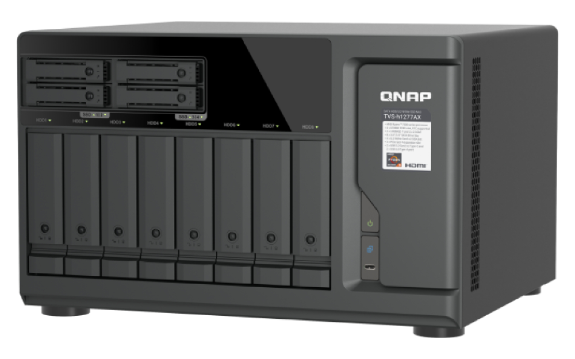 QNAP 12-Bay QuTS hero NAS 8 x 3.5 SATA+4 - Storage Server - NAS