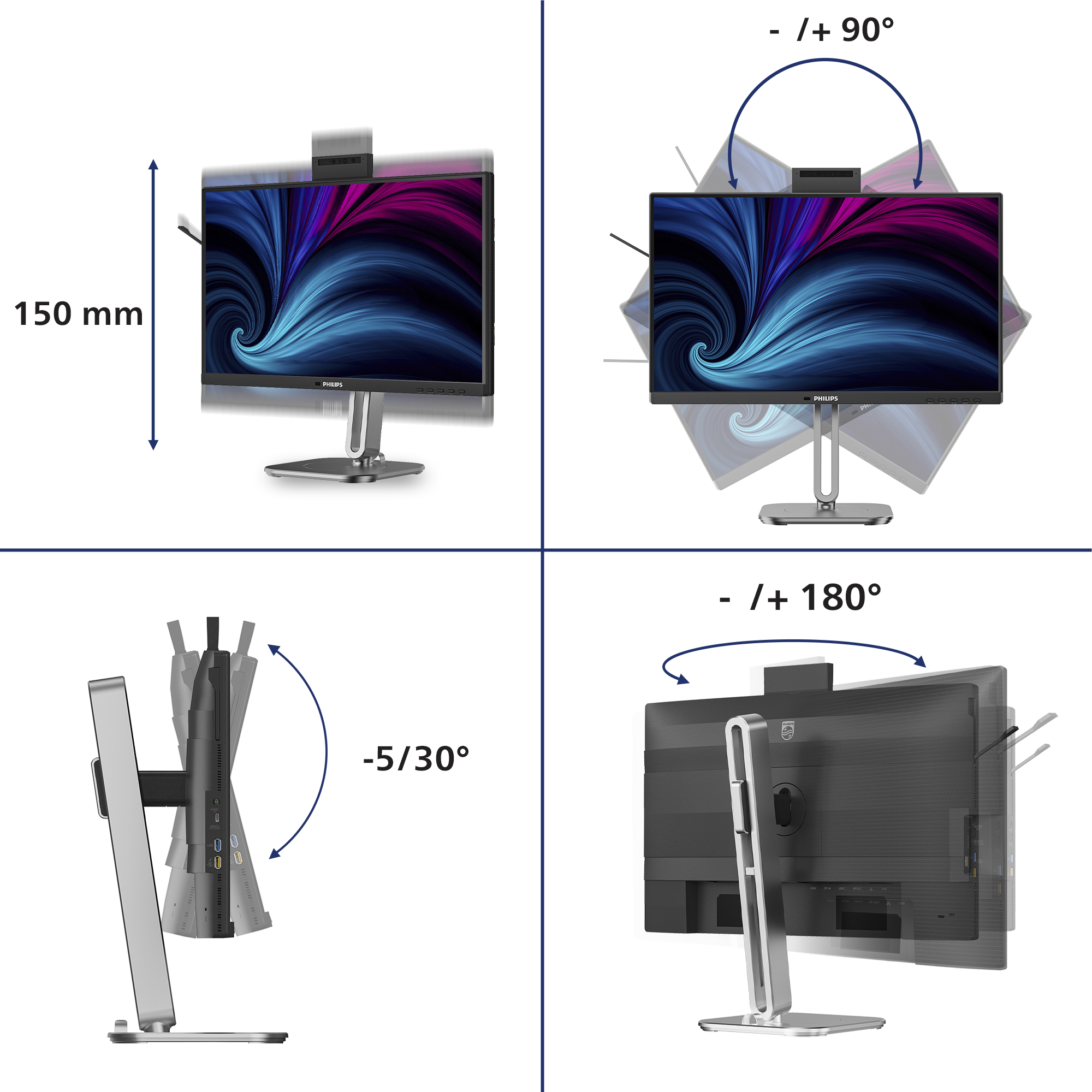 Philips 24B2U4301H/00 Monitor PC 60,5 cm (23.8) 1920 x 1080 Pixel