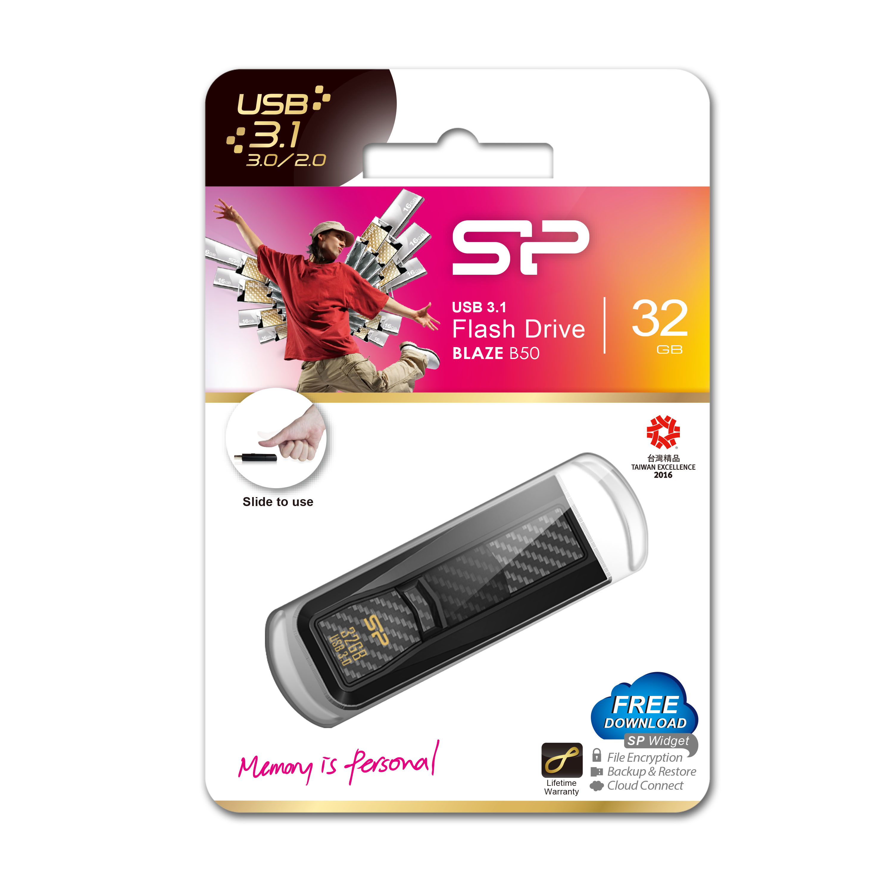 Silicon Power Blaze B50 USB flash drive 32 GB USB Type-A 3.2 Gen 1 (3.1 Gen 1) Black