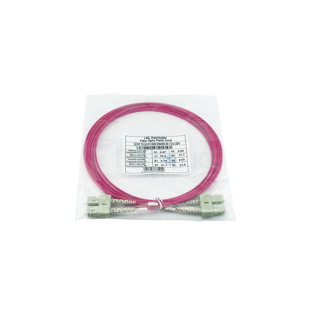 BlueOptics Duplex LWL Patchkabel SC-SC Multimode OM4 5 Meter