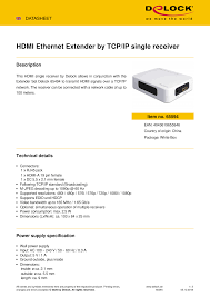 Delock 65494 - HDMI Ethernet Extender by TCP/IP (Sender and Receiver)