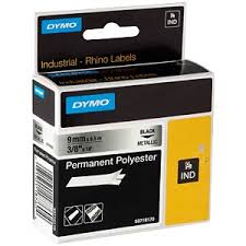 Dymo Polyester 18485 - permanenter Klebstoff - Schwarz auf Silber - f�r Permanentband f�r Rhino 4200 6000 6000 Hard Case Kit; RhinoPRO 5000 5000 Hard Case Kit
