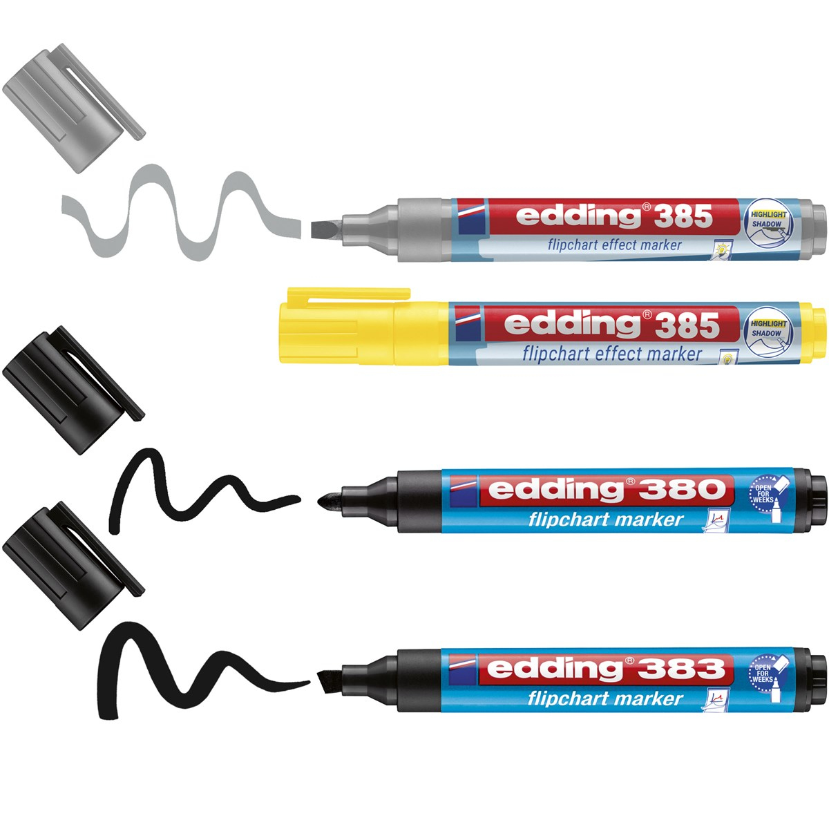 EDDING 385/380/383 Flipchart-Marker farbsortiert 1.0 - 5.0 mm 4 St.