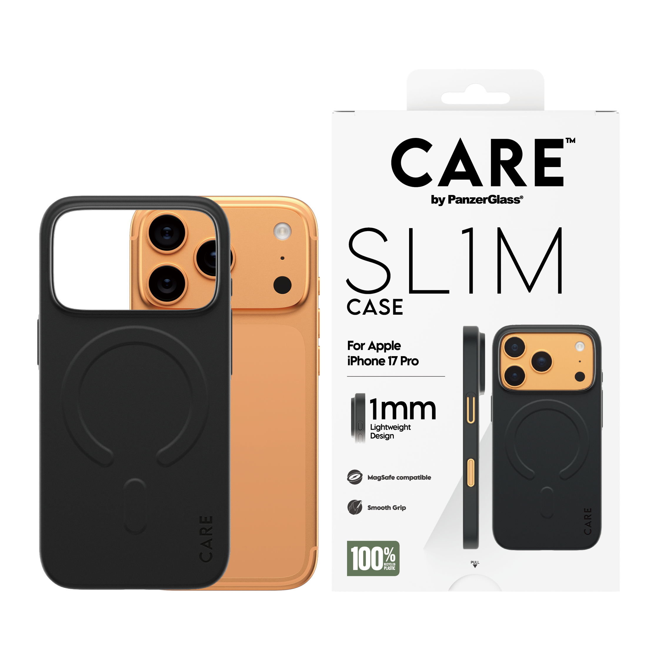 PanzerGlass CARE by � SL1M Case Black w. MagSafe iPhone 17 Pro funda para tel�fono m�vil Negro