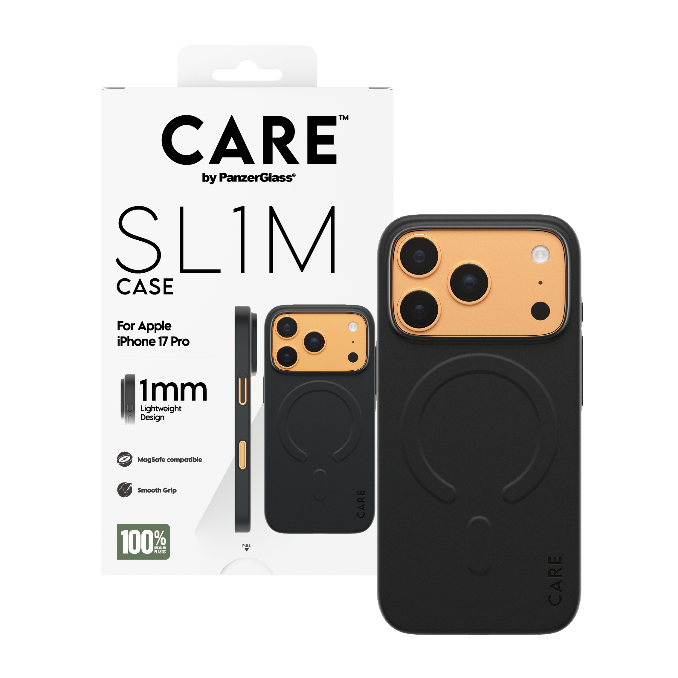 PanzerGlass CARE by � SL1M Case Black w. MagSafe iPhone 17 Pro funda para tel�fono m�vil Negro