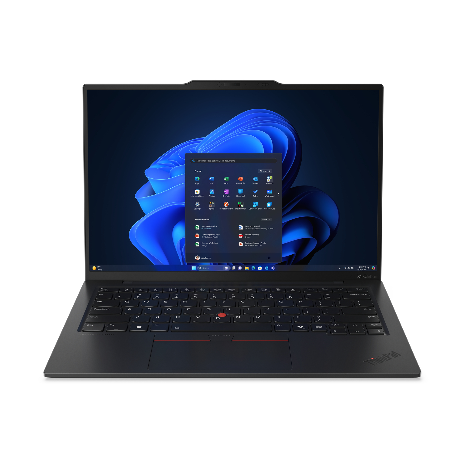 Lenovo ThinkPad X1 Carbon Gen 13 Intel Core Ultra 7 265U Port�til 35,6 cm (14) Pantalla t�ctil 2.8K 64 GB LPDDR5x-SDRAM 2 TB SSD Wi-Fi 7 (802.11be) Windows 11 Pro Alem�n Negro