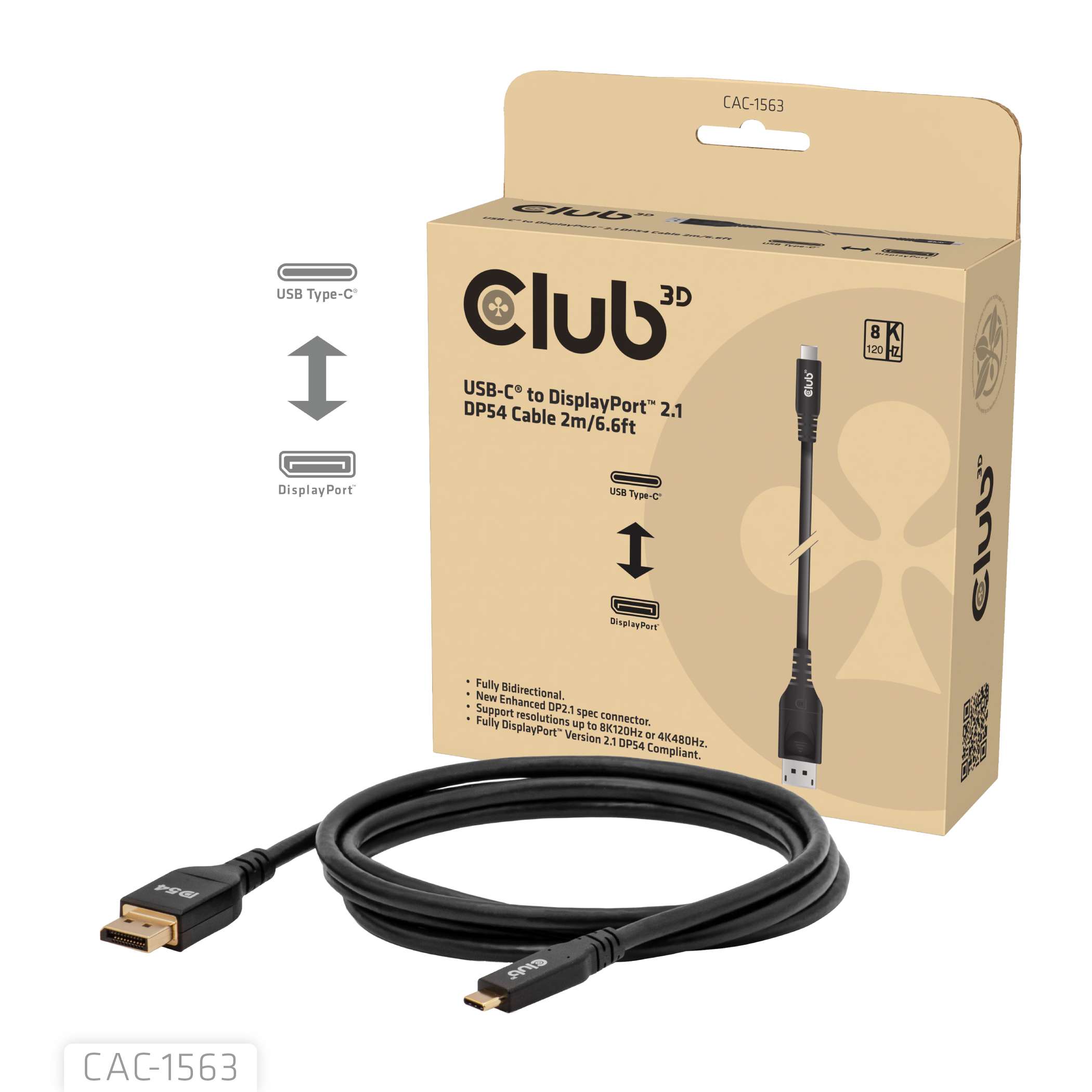 CLUB3D CAC-1563 cavo e adattatore video 2 m DisplayPort