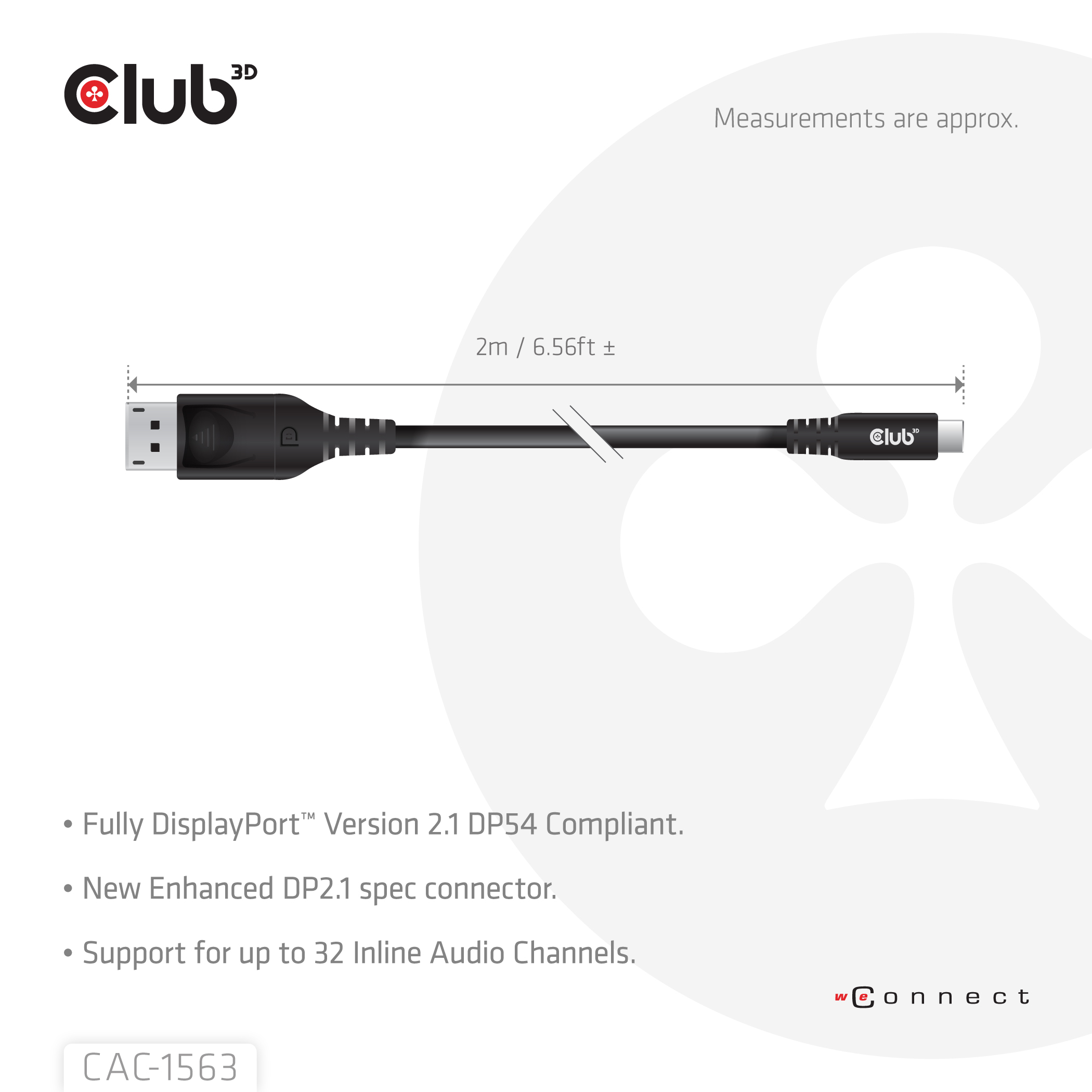 CLUB3D CAC-1563 video cable adapter 2 m DisplayPort