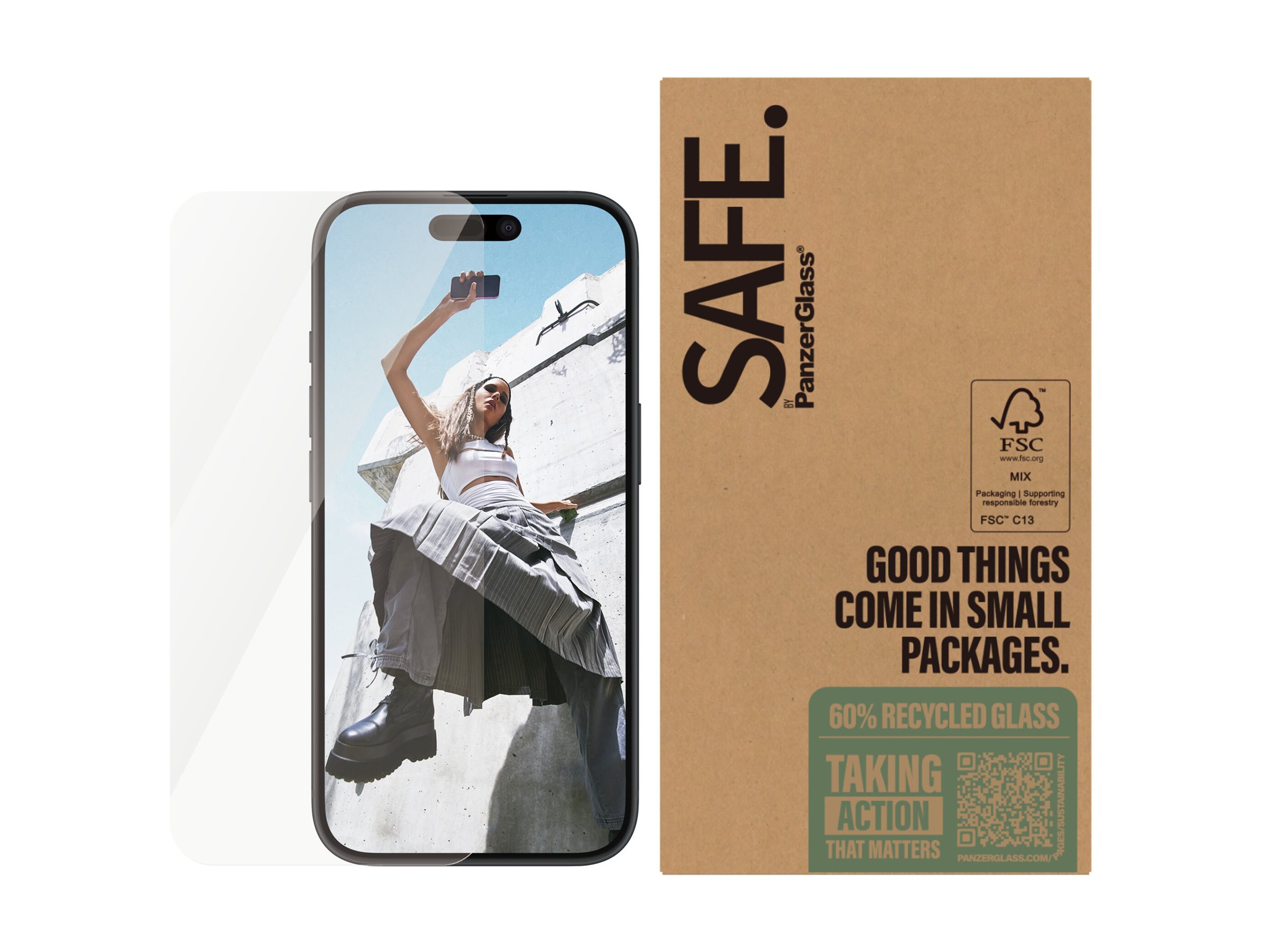 PanzerGlass SAFE. by � Screen Protector iPhone 16 | 15 | Ultra-Wide Fit Pellicola proteggischermo trasparente Apple 50 pz
