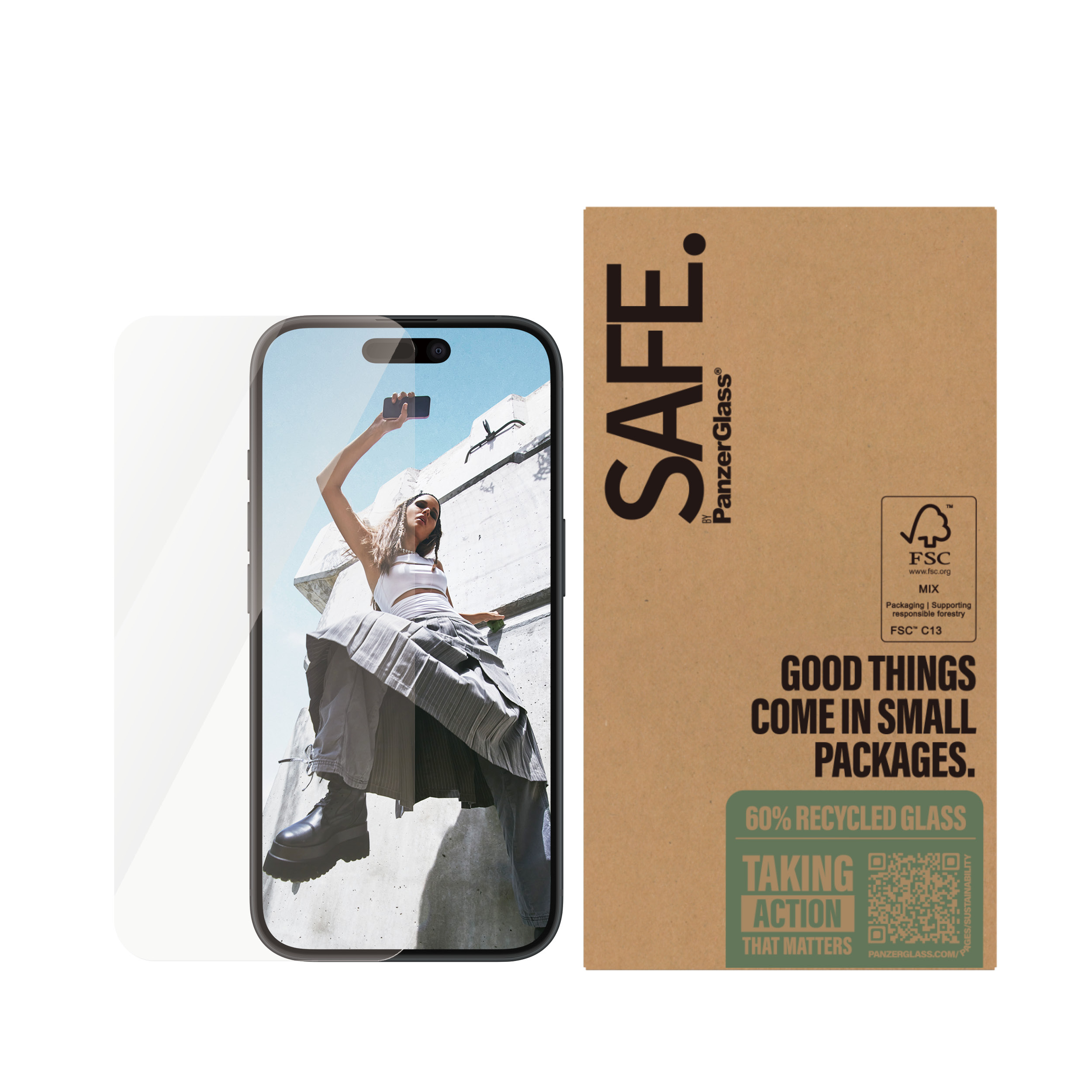 PanzerGlass SAFE. by � Screen Protector iPhone 16 | 15 | Ultra-Wide Fit Pellicola proteggischermo trasparente Apple 50 pz