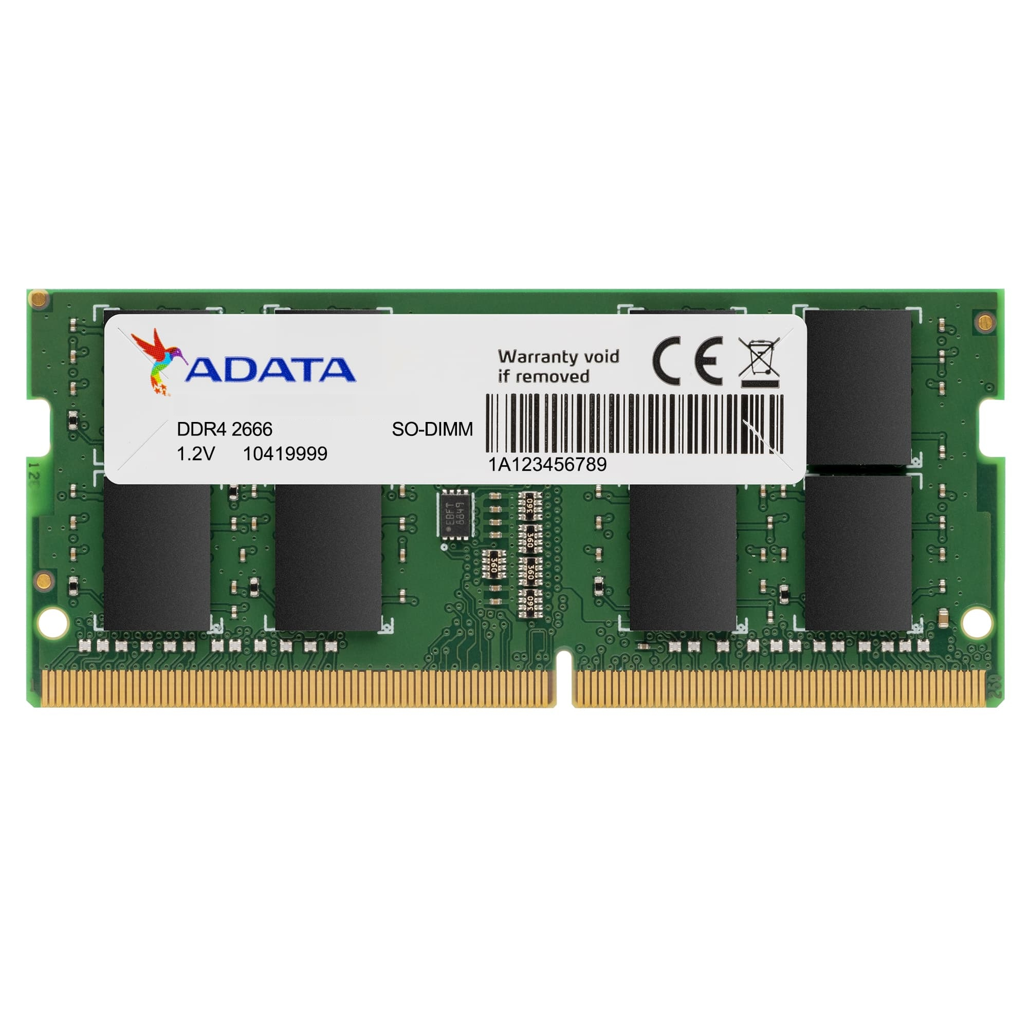 ADATA AD4S266616G19-SGN - 16 GB - 1 x 16 GB - DDR4 - 2666 MHz - 260-pin SO-DIMM