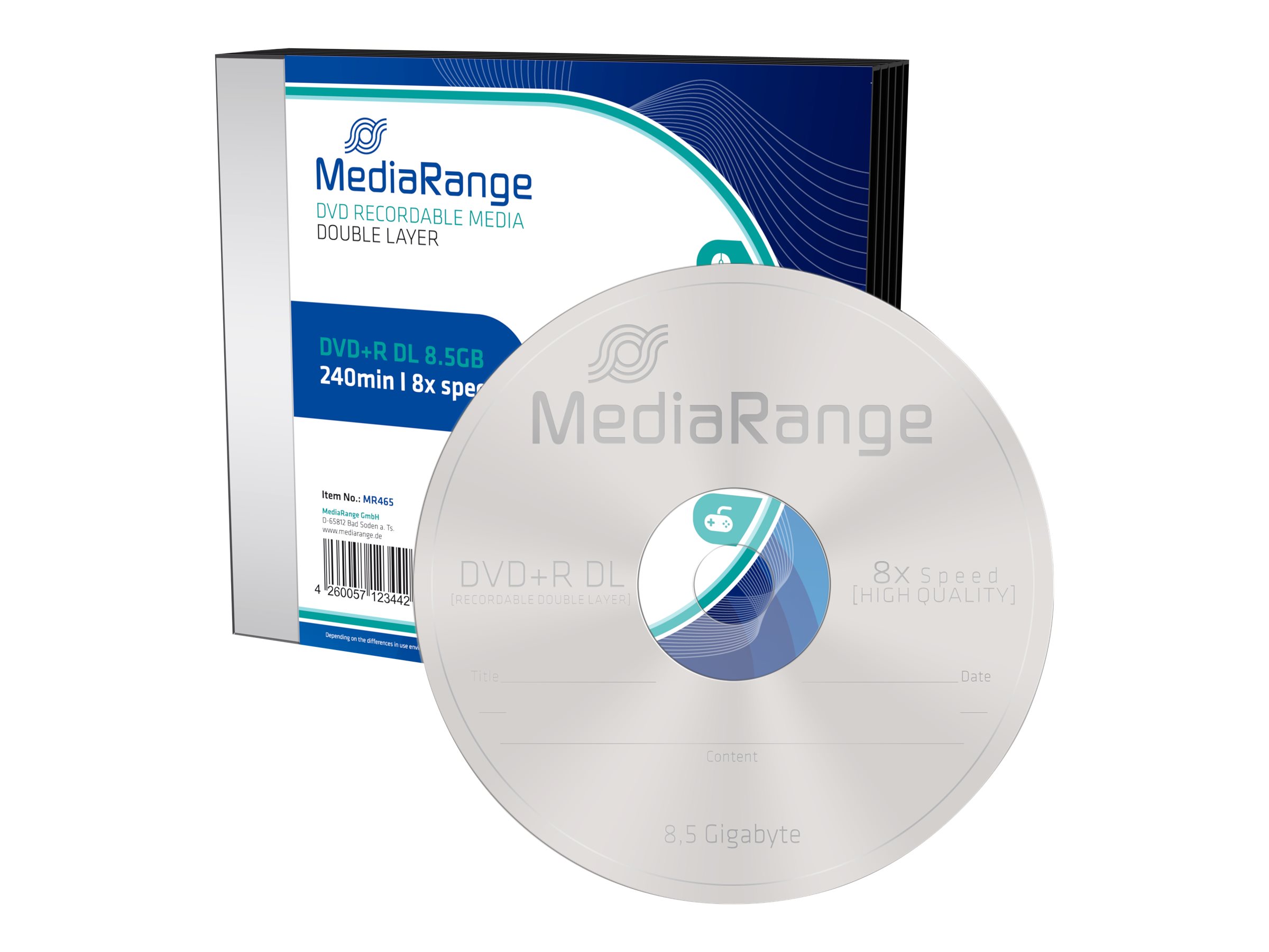 MediaRange MR465 DVD vierge 8,5 Go DVD+R DL 5 pièce(s)