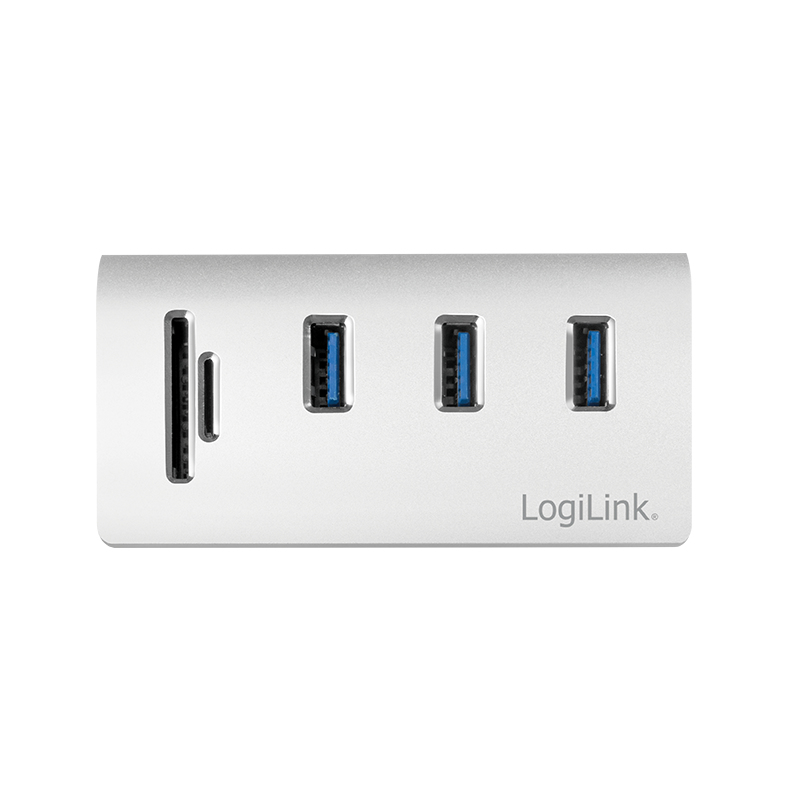 LogiLink CR0045 interface hub USB 3.2 Gen 1 (3.1 Gen 1) Type-A 5000 Mbit/s Silver