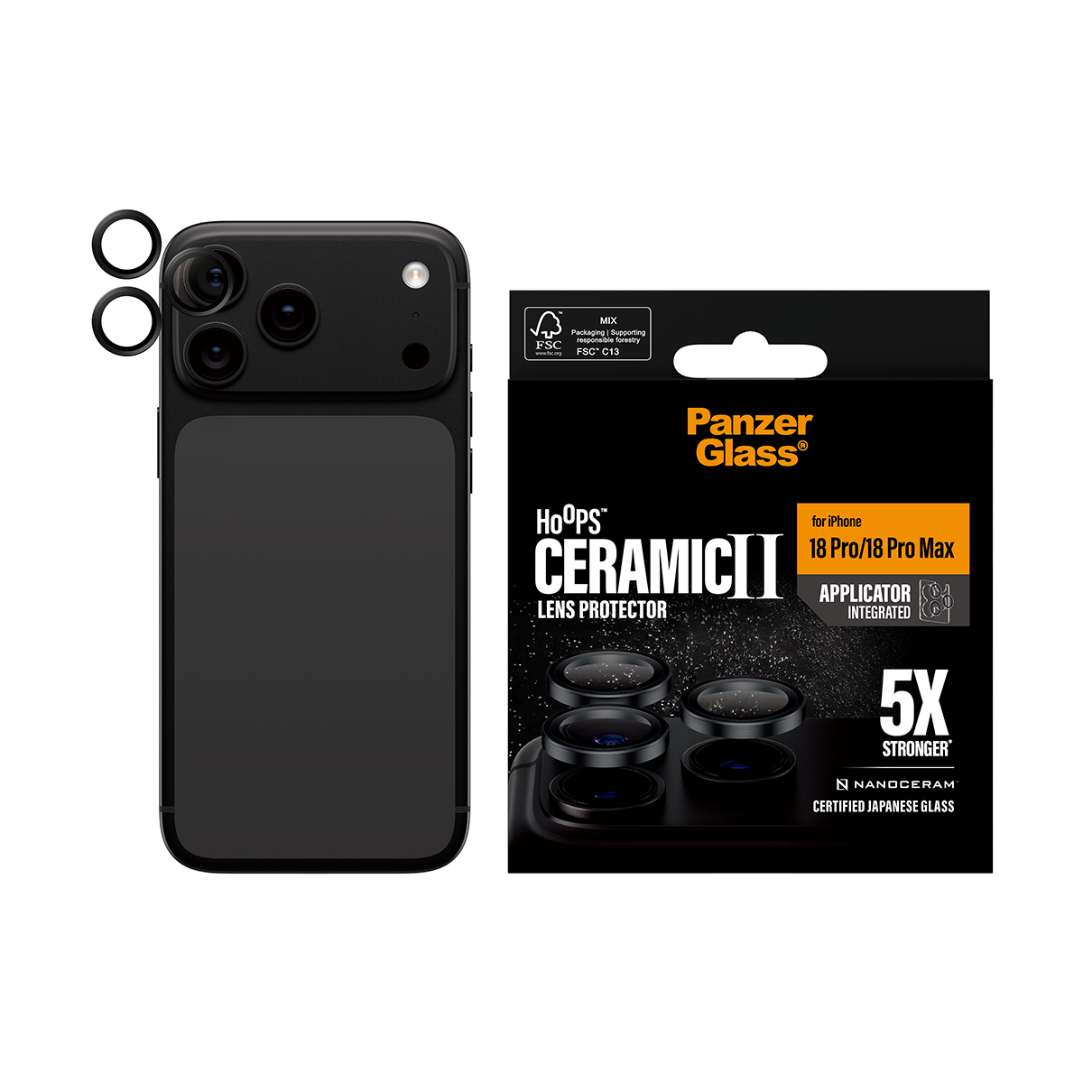 PanzerGlass � Hoops� Ceramic Camera Lens Protector iPhone 2026 Pro | 2026 Pro Max