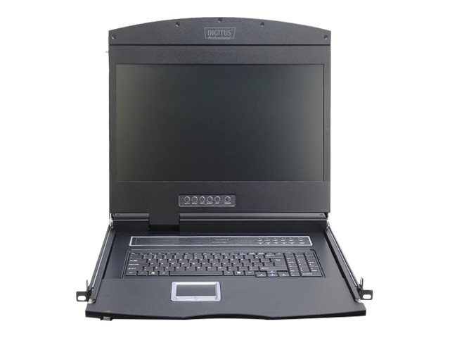 DIGITUS 19 LCD KVM-Konsole, 8-Port VGA, US-Tastatur