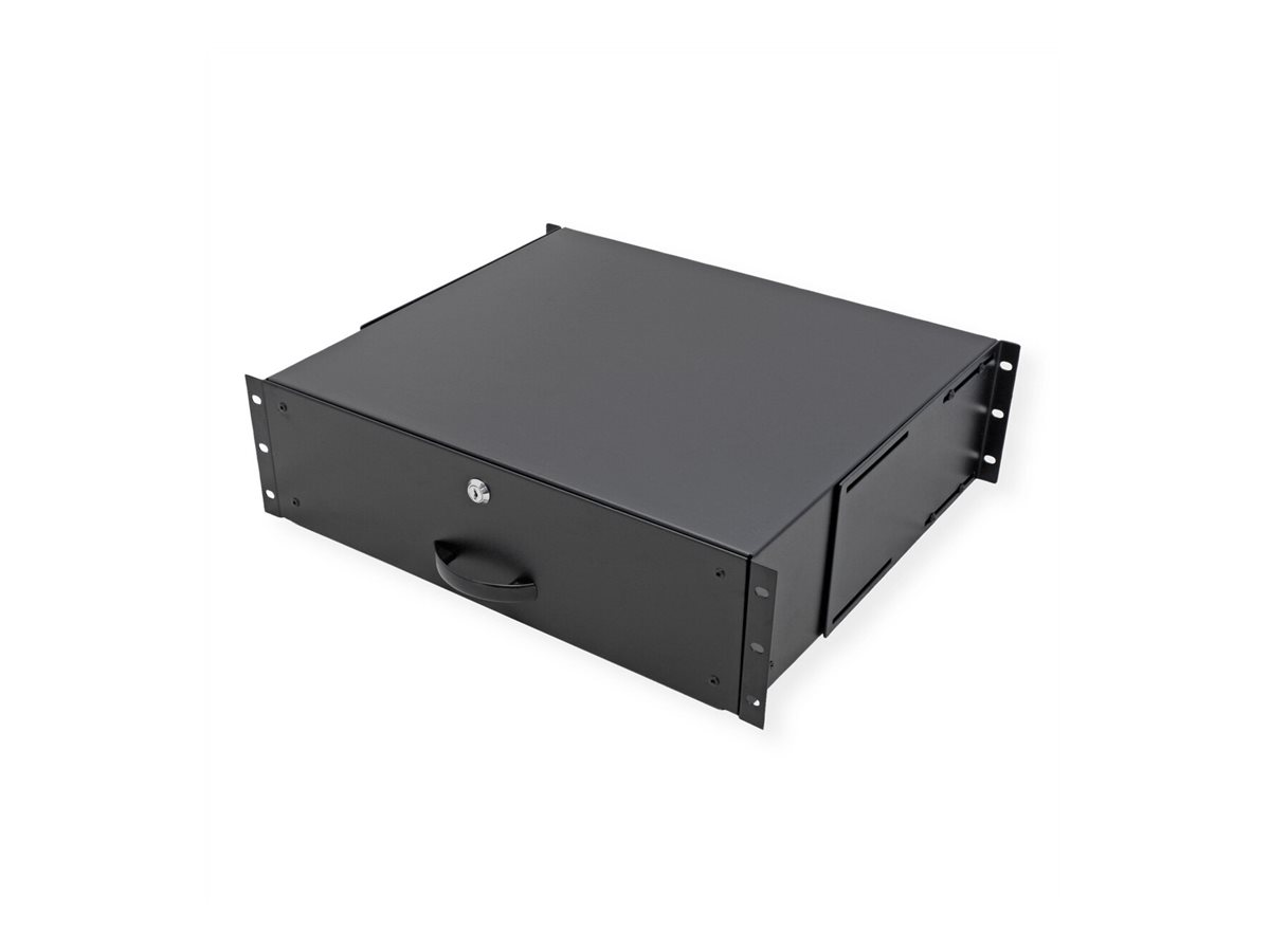 ROLINE Tastatur-Tablett - abschlie�bar, Tiefe 400 mm - RAL 9005, Jet Black - 3U - 48.3 cm (19)