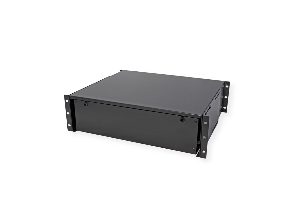 ROLINE Tastatur-Tablett - abschlie�bar, Tiefe 400 mm - RAL 9005, Jet Black - 3U - 48.3 cm (19)