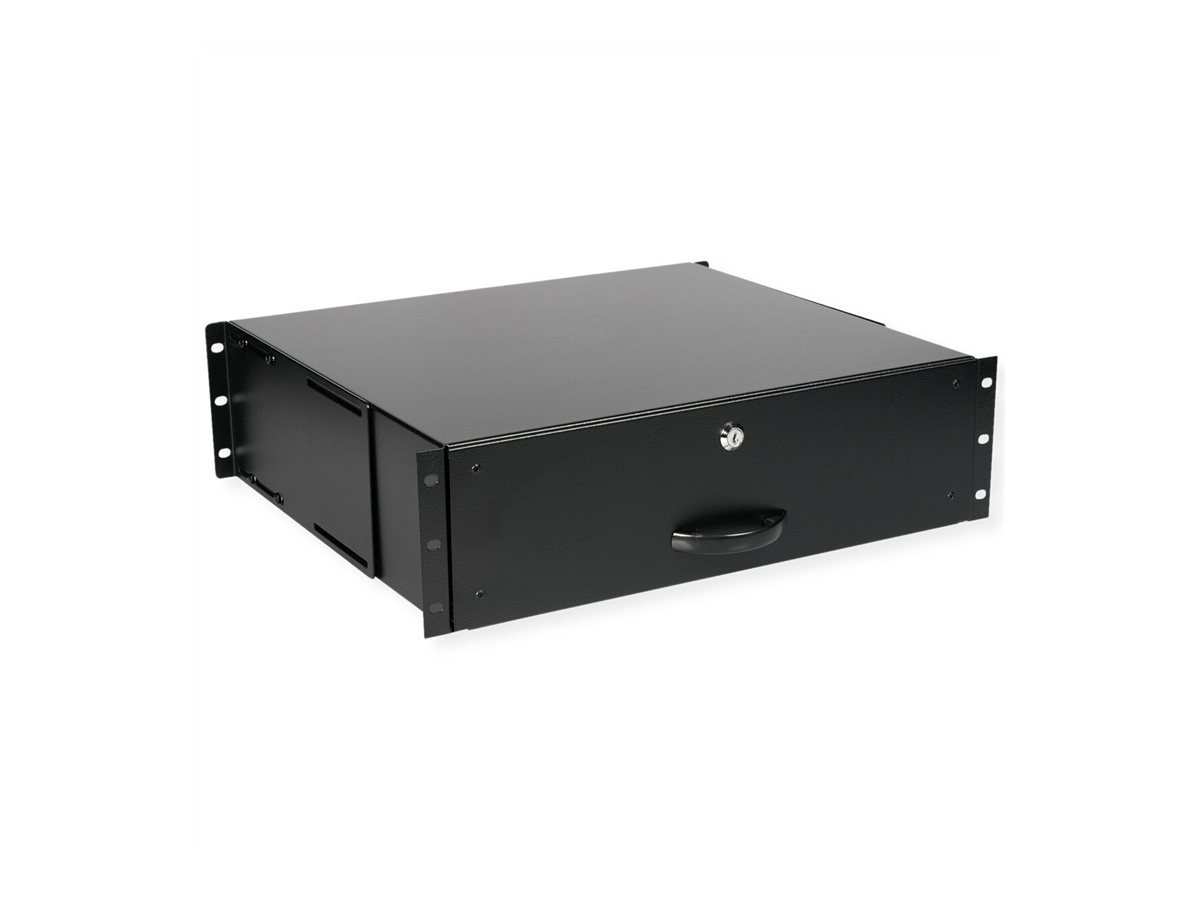 ROLINE Tastatur-Tablett - abschlie�bar, Tiefe 400 mm - RAL 9005, Jet Black - 3U - 48.3 cm (19)