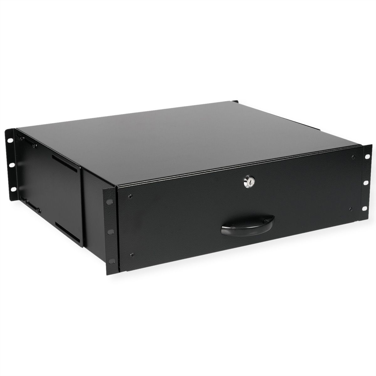 ROLINE Tastatur-Tablett - abschlie�bar, Tiefe 400 mm - RAL 9005, Jet Black - 3U - 48.3 cm (19)