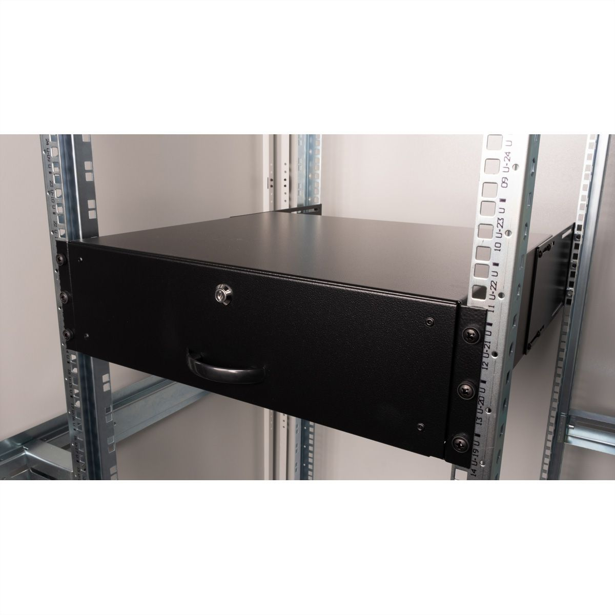 ROLINE Tastatur-Tablett - abschlie�bar, Tiefe 400 mm - RAL 9005, Jet Black - 3U - 48.3 cm (19)