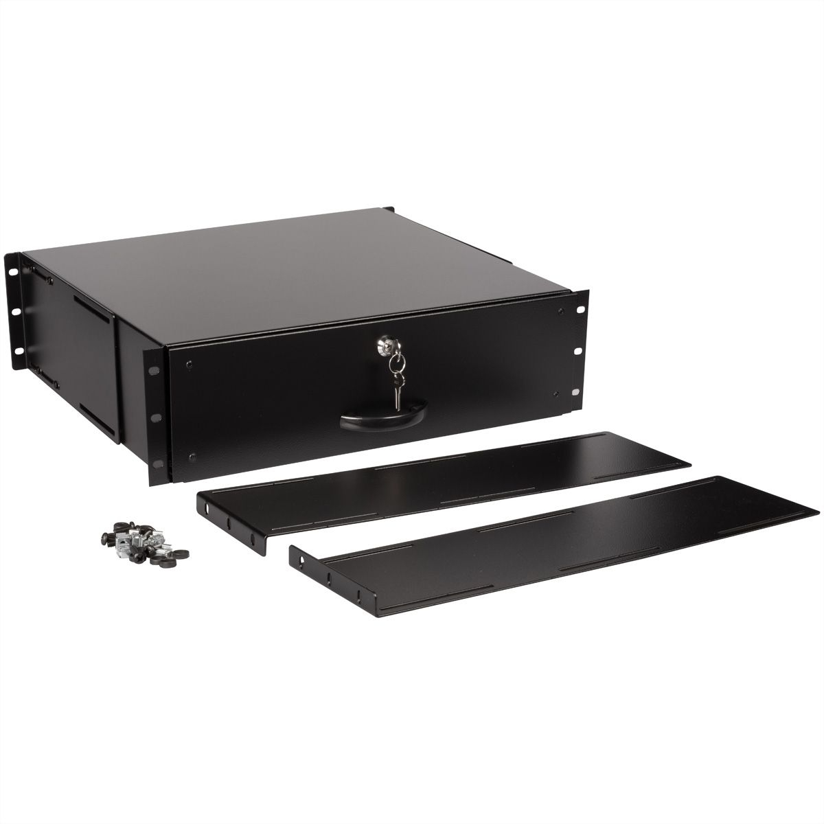 ROLINE Tastatur-Tablett - abschlie�bar, Tiefe 400 mm - RAL 9005, Jet Black - 3U - 48.3 cm (19)