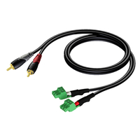 Audac CLA832 - 2 x RCA - M�nnlich - 2 x Terminal - 1 m - Schwarz - Gr�n