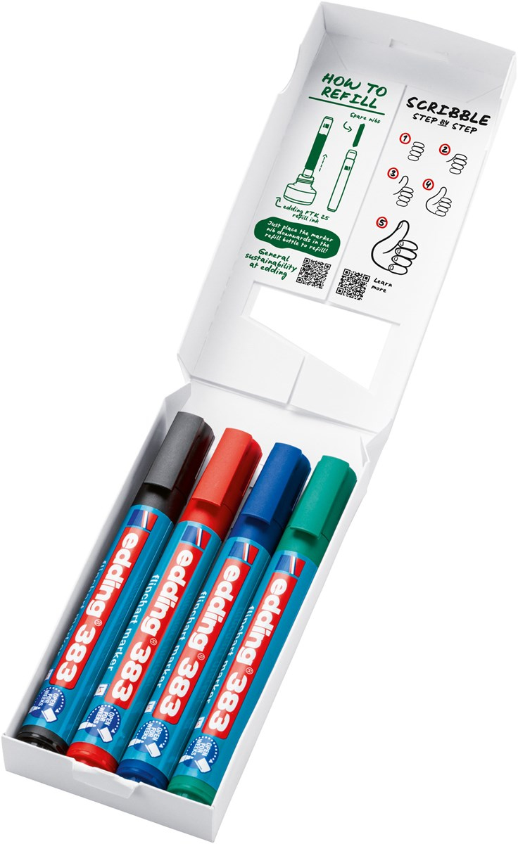 EDDING 383 Flipchart-Marker farbsortiert 1.0 - 5.0 mm 4 St.