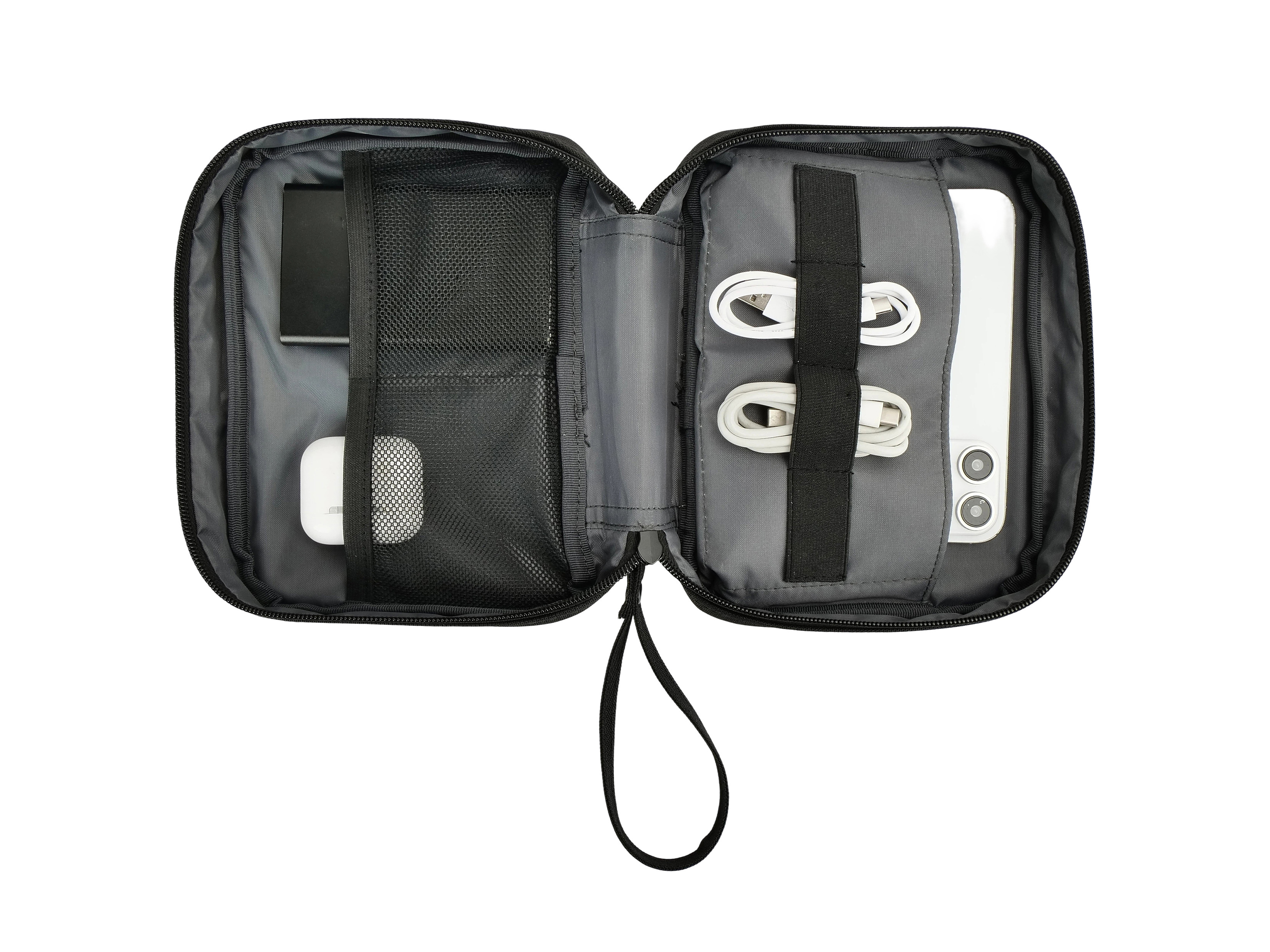 Conceptronic UMBRIX01B Tech Organizer Pouch, Electronics Travel Organizer Bag, Universal Tech Accessory Pouch for Cables, Chargers, Mouse and Hard Drives, Portable Storage Case, Made with Recycled Materials