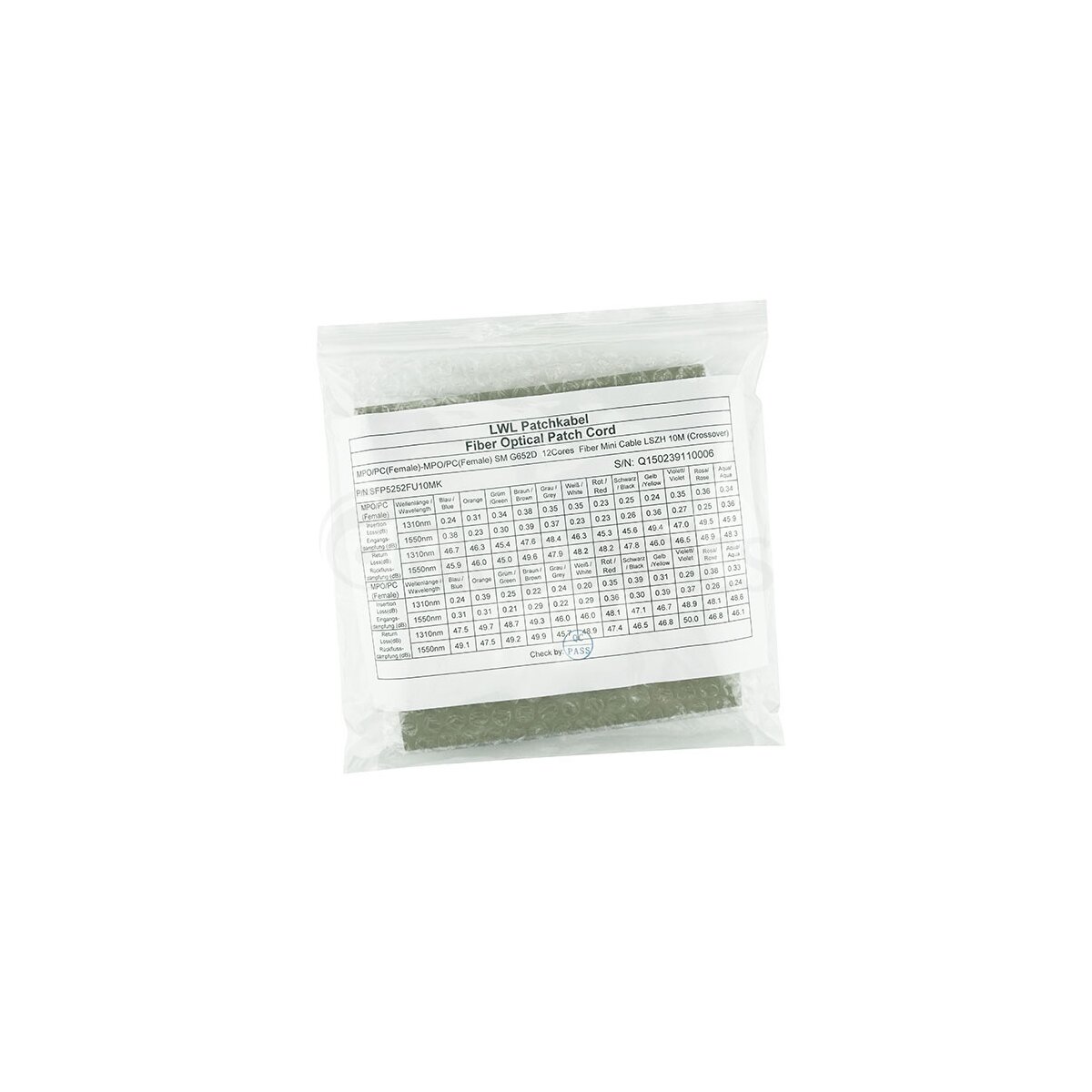 BlueOptics NVIDIA MFP7E30-N003 MPO-MPO Single-mode OS2 Patchkabel 3 Meter