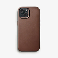 Woodcessories Bio Leather Case MagSafe iPhone 15 Plus Brown
