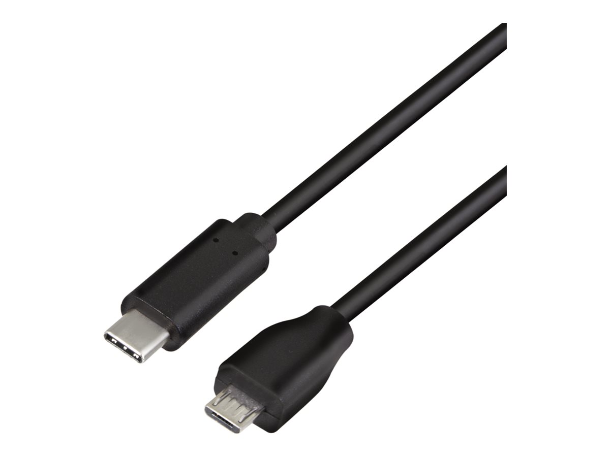 LogiLink USB 2.0 Kabel C/M zu Micro-USB/M 0.5m schwarz - Kabel - Digital/Daten