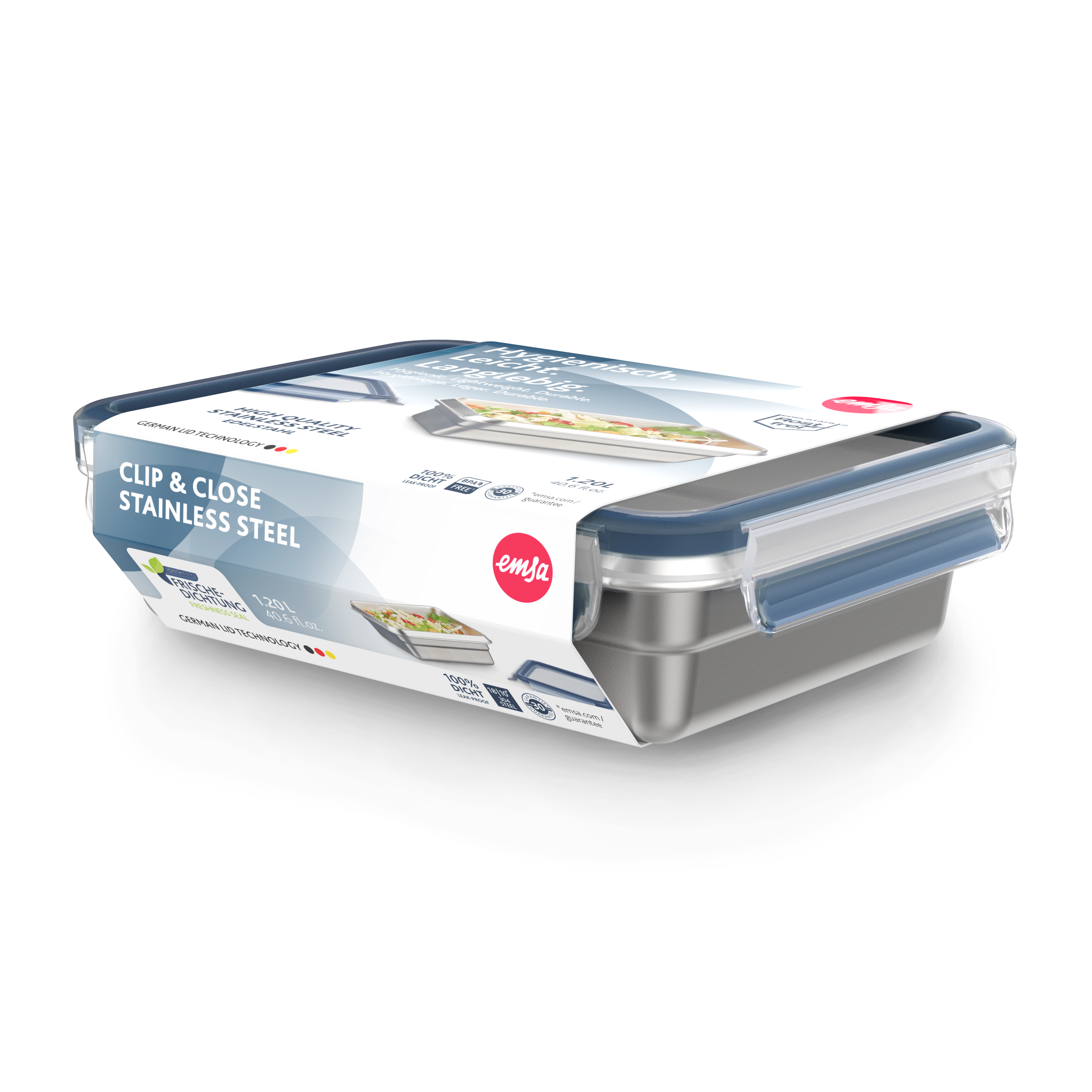 EMSA CLIP & CLOSE N11505 Rettangolare Scatola Acciaio inox 1 pz