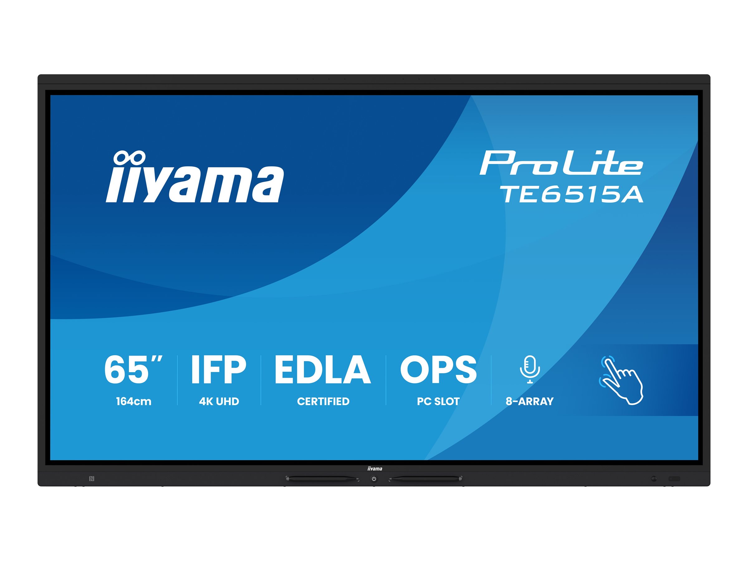 iiyama TE6515A-B1AG Signage Display Interactive flat panel 163.8 cm (64.5) Wi-Fi 550 cd/m� 4K Ultra HD Black Touchscreen Built-in processor Android